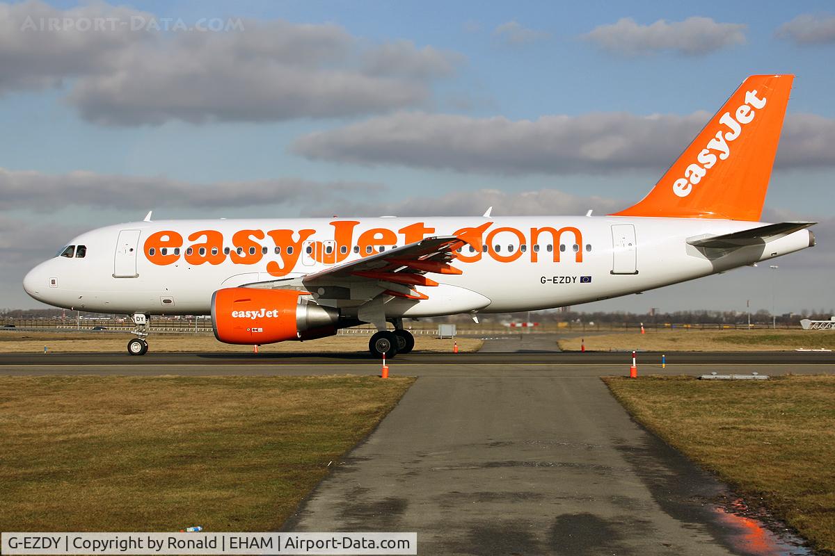 G-EZDY, 2008 Airbus A319-111 C/N 3763, at spl