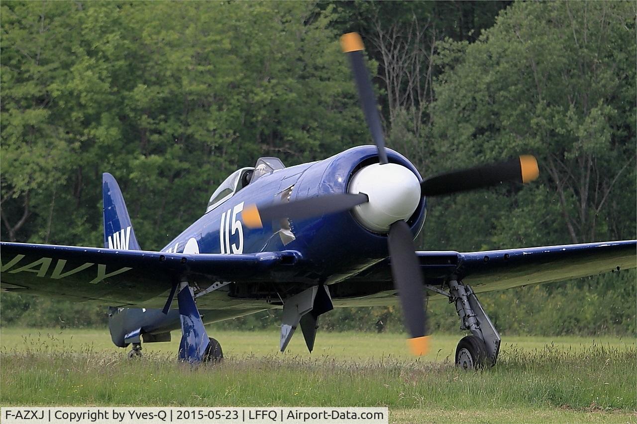 F-AZXJ, 1949 Hawker Sea Fury FB.11 C/N 37733, Hawker Sea Fury FB.11, Taxiing, La Ferté-Alais Airfield (LFFQ) Air show 2015