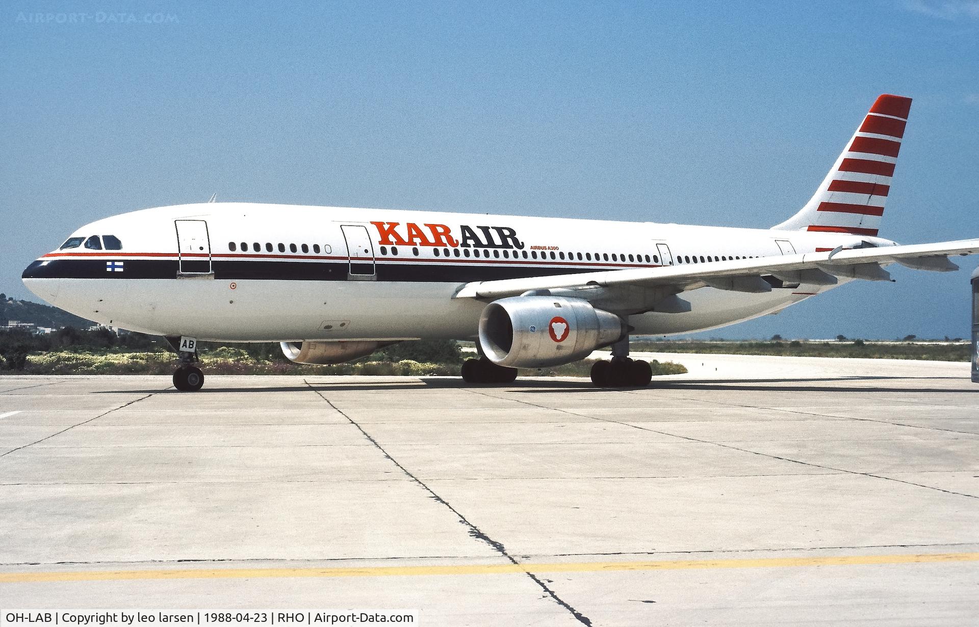 OH-LAB, 1984 Airbus A300B4-203 C/N 302, Rhodos 23.4.1988