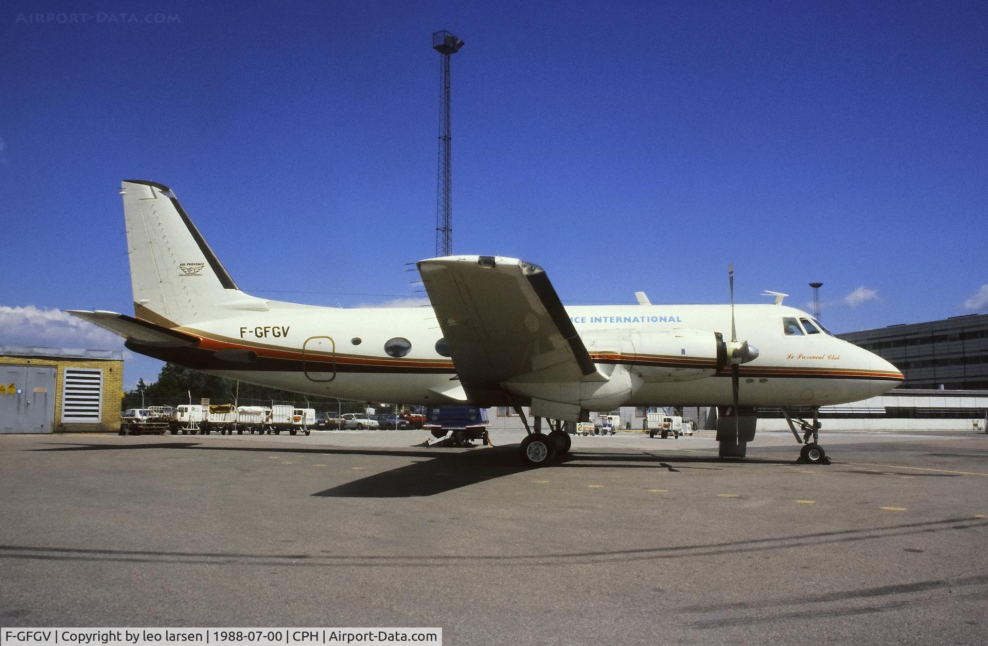 F-GFGV, 1960 Grumman G-159 Gulfstream 1 C/N 44, Copenhagen 7.1988