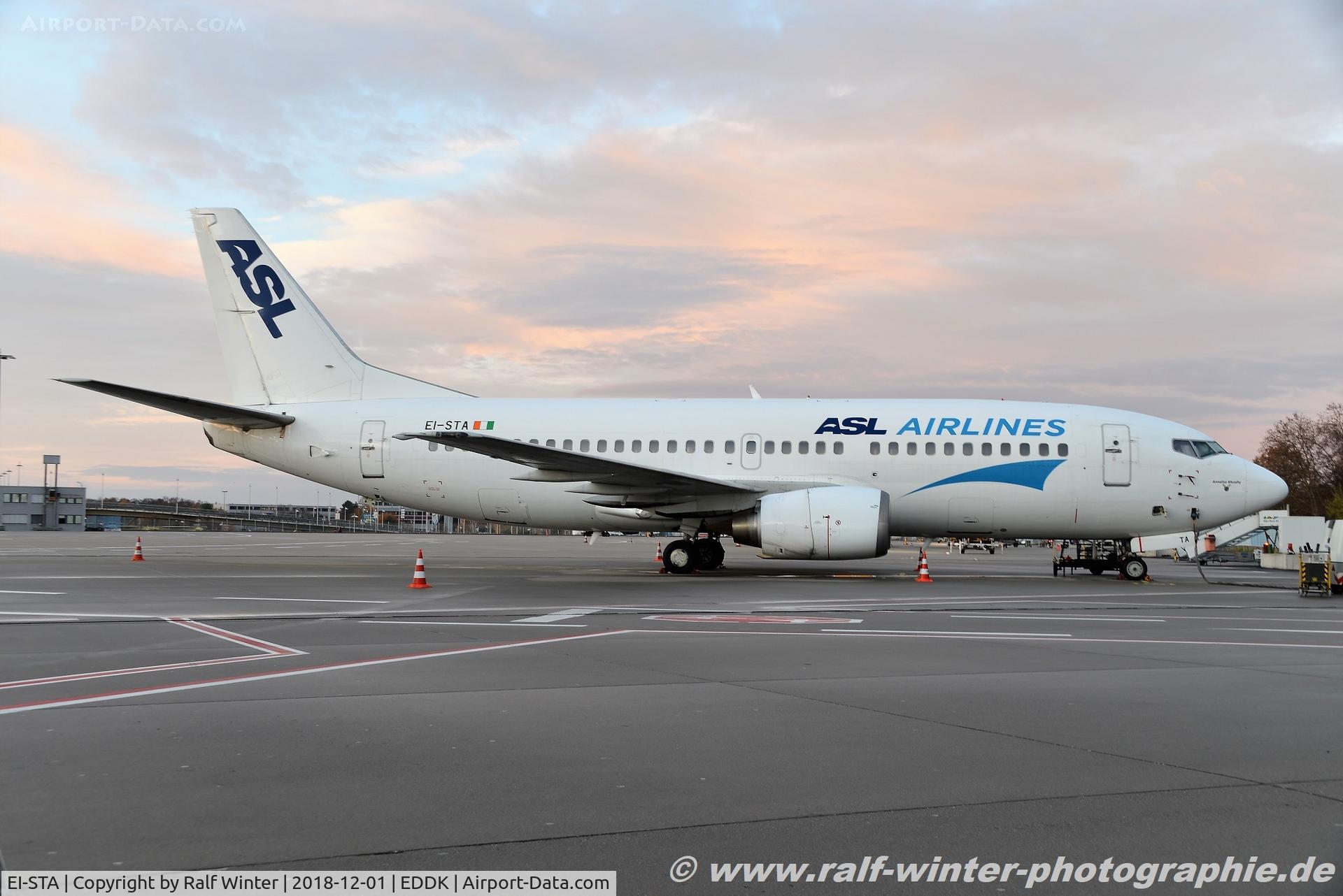 EI-STA, 1997 Boeing 737-31S C/N 29057, Boeing 737-31S - AG ABR ASL Airlines Ireland 'Annalise Murphy' - 29057 - EI-STA - 01.12.2018 - CGN