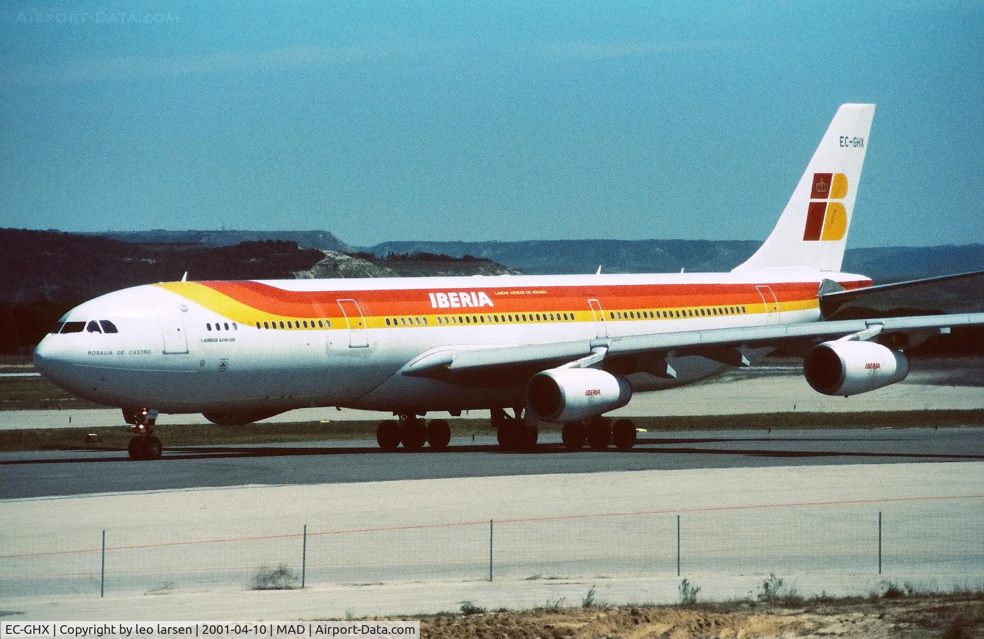 EC-GHX, 1996 Airbus A340-313 C/N 134, Madrid 10.4.2001