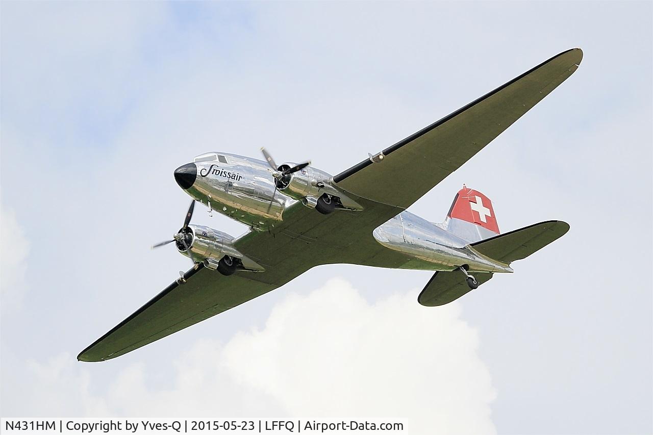 N431HM, 1943 Douglas DC-3C-S1C3G (C-47A) C/N 9995, Douglas DC3C-S1C3G, On display, La Ferté-Alais airfield (LFFQ) Airshow 2015