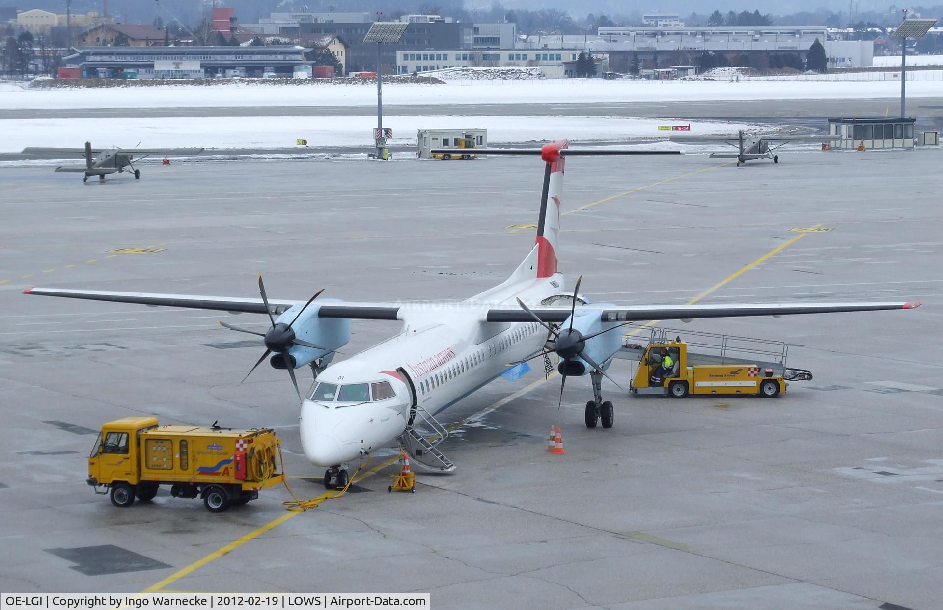 OE-LGI, 2004 De Havilland Canada DHC-8-402Q Dash 8 C/N 4100, De Havilland Canada DHC-8-402 (Dash 8) of Austrian arrows (Tyrolean)  at Salzburg airport