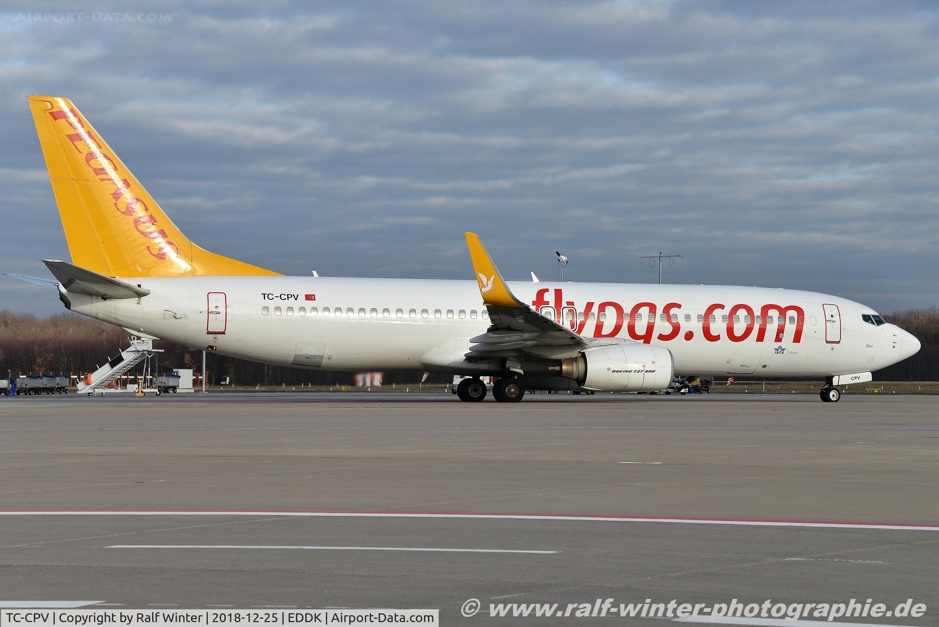 TC-CPV, 2011 Boeing 737-86J C/N 36884, Boeing 737-86J(W) - PC PGT Pegasus 'Hira' - 36884 - TC-CPV - 25.12.2018 - CGN