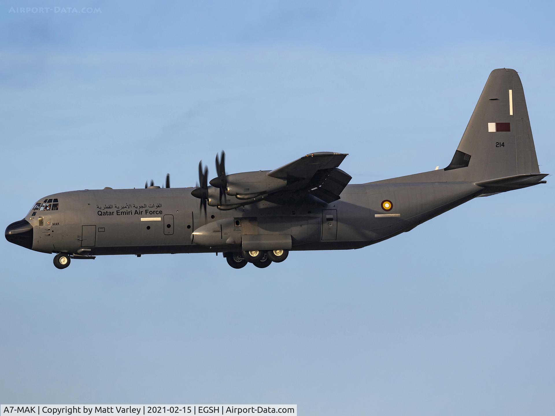 A7-MAK, 2011 Lockheed Martin C-130J-30 Super Hercules C/N 382-5669, On long finals for RWY 27.....
