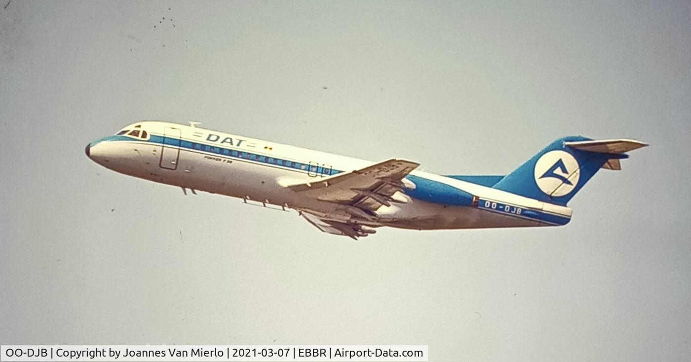 OO-DJB, 1982 Fokker F-28-4000 Fellowship C/N 11184, T/O EBBR 25R scan/slide