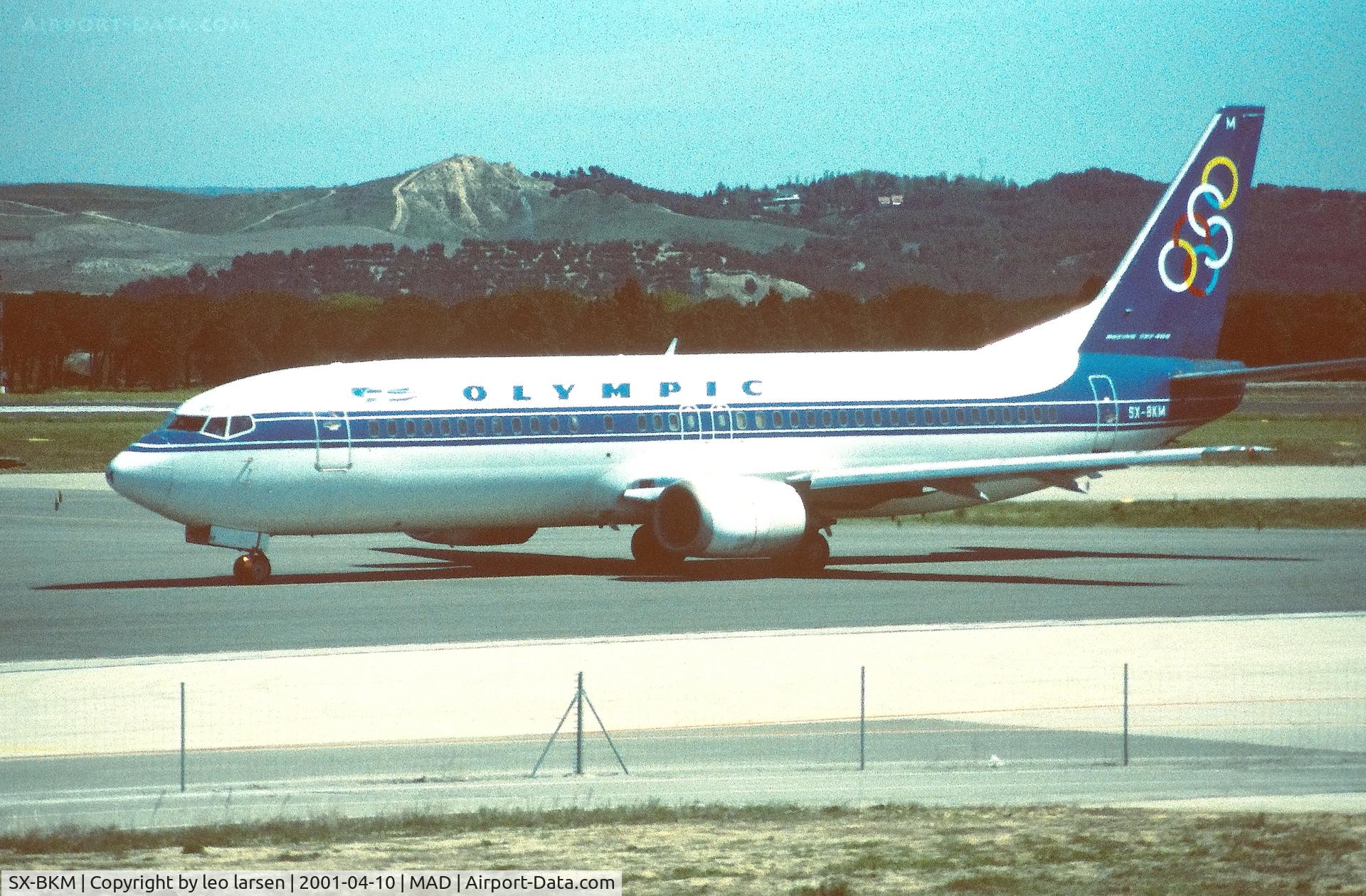 SX-BKM, 1991 Boeing 737-4Q8 C/N 24709/2115, Madrid 10.4.2001