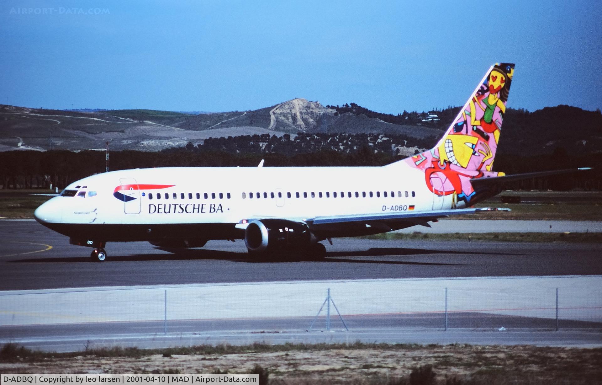 D-ADBQ, 1997 Boeing 737-31S C/N 29099, Madrid 10.4.2001