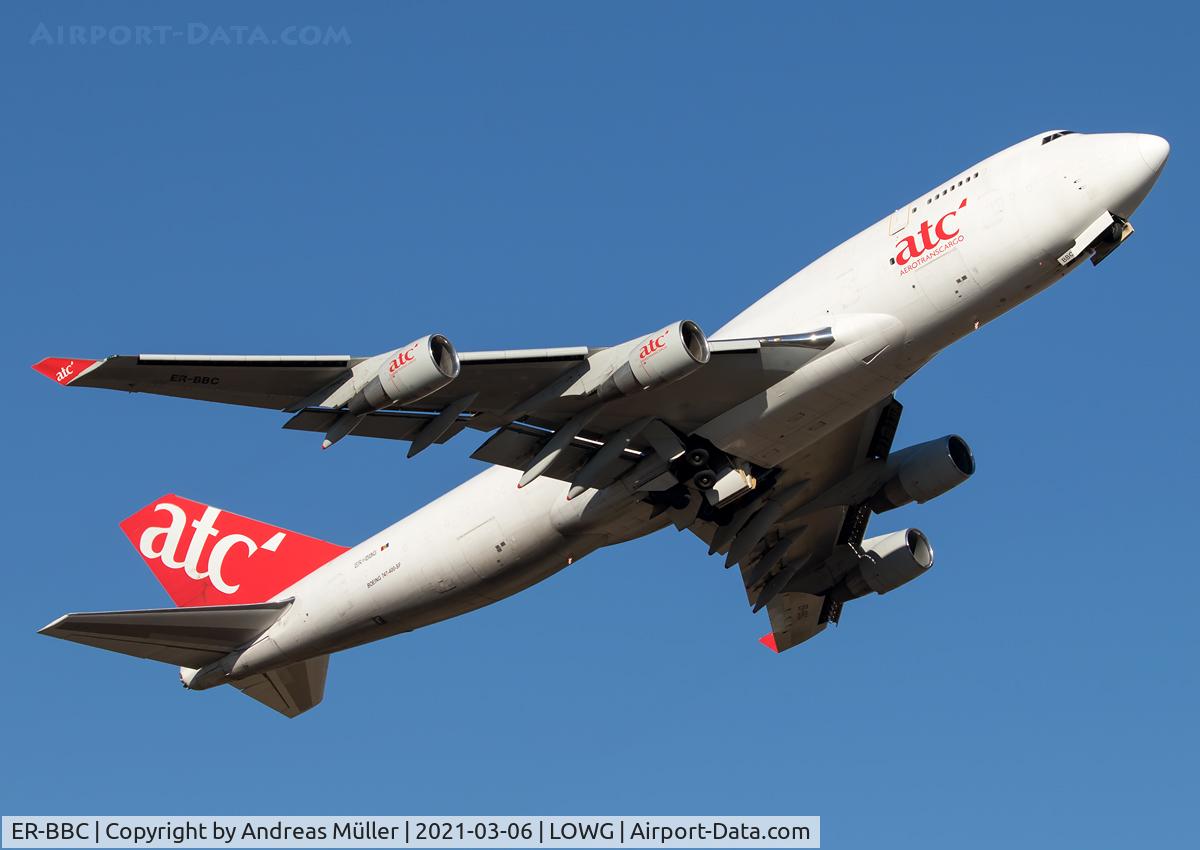 ER-BBC, 1991 Boeing 747-433 /BDSF C/N 24998, Takeoff to Liege.