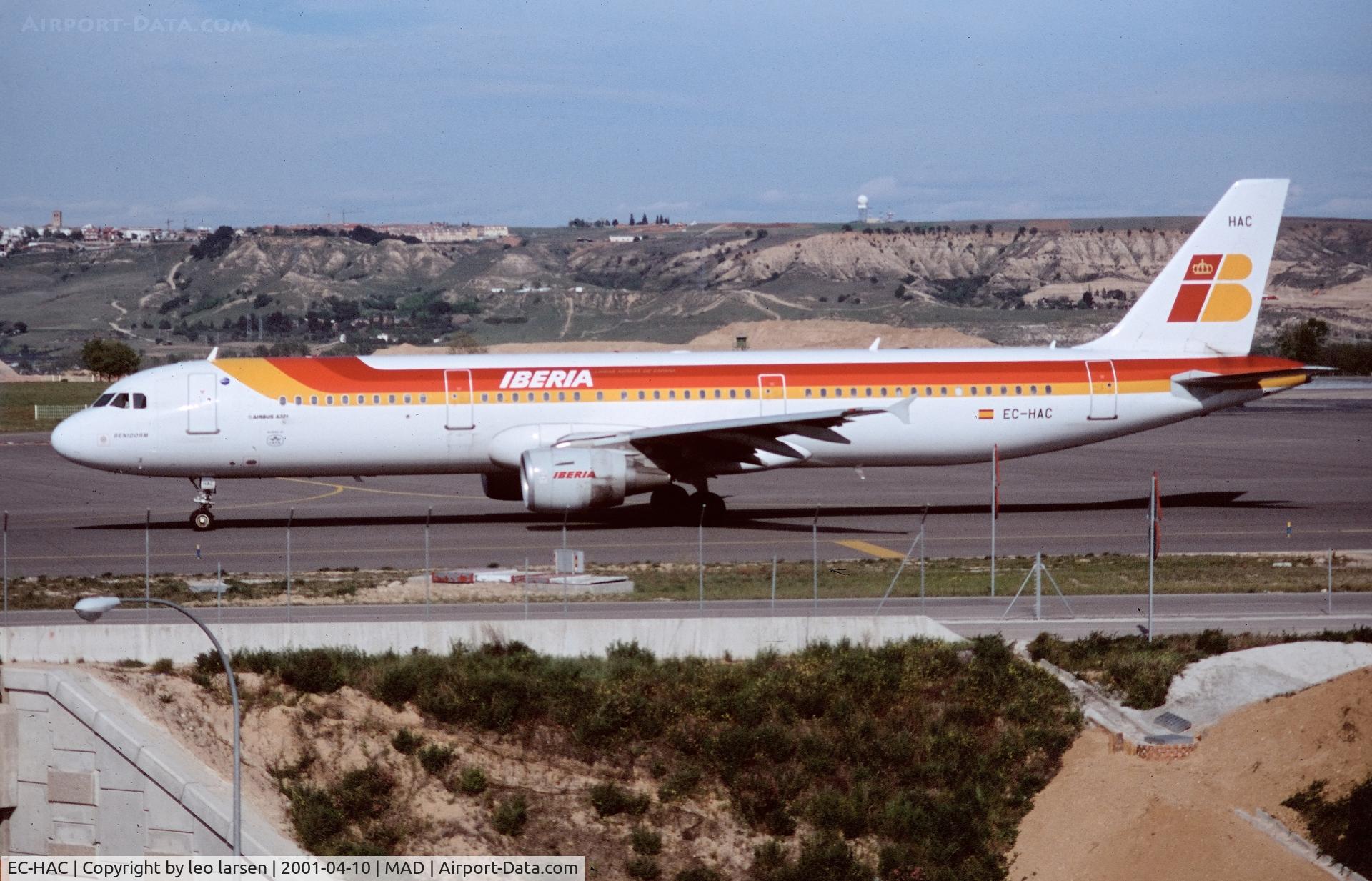 EC-HAC, 1999 Airbus A321-211 C/N 1021, Madrid 10.4.2001