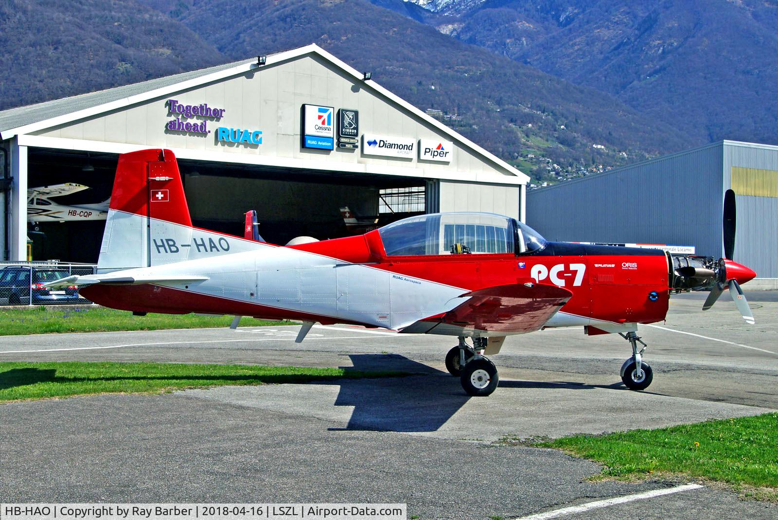 HB-HAO, 1978 Pilatus PC-7 Turbo Trainer C/N 101, HB-HAO   Pilatus PC-7 Turbo Trainer [101] (RUAG Aerospace) Locarno~HB 16/04/2018