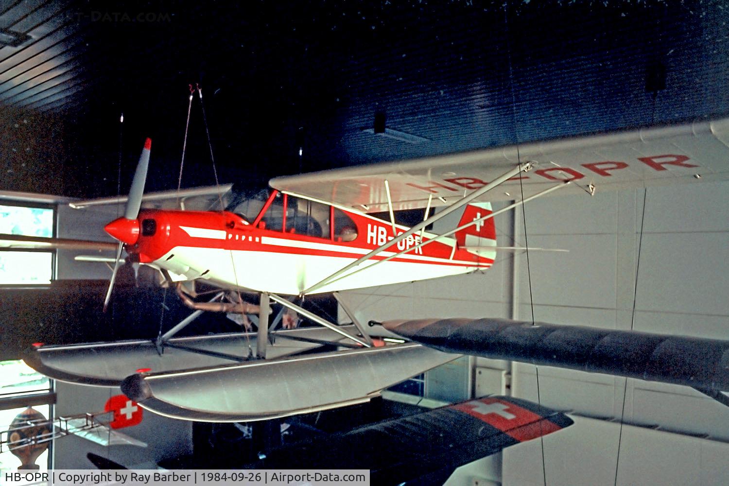 HB-OPR, 1957 Piper PA-18 Super Cub C/N 18-5786, HB-OPR   Piper PA-18-150 Super Cub [18-5786] (Swiss Museum of Transport) Lucerne~HB 26/09/1984