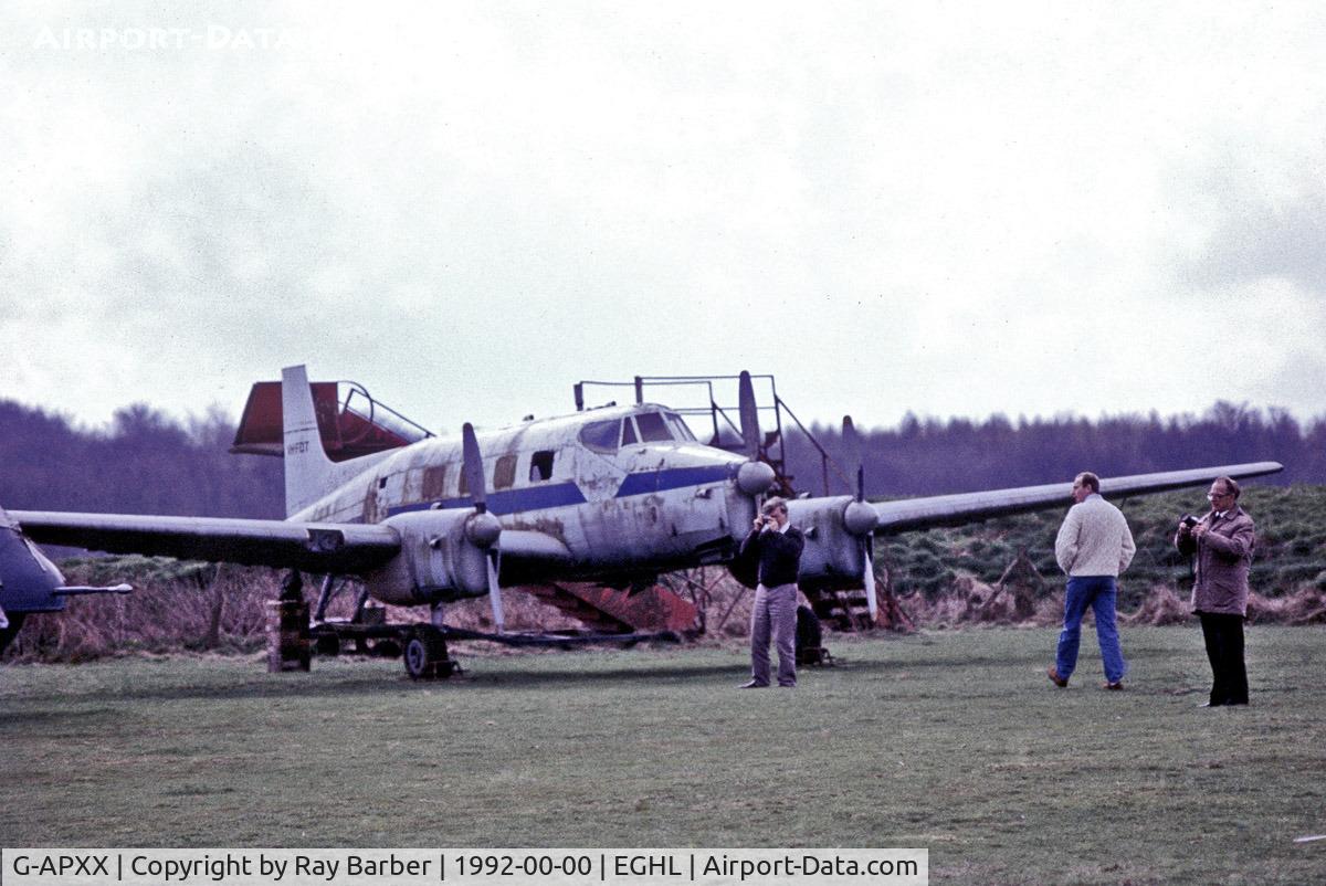 G-APXX, De Havilland Australia DHA-3 Drover Mk.2 C/N DHA5014, G-APXX   (VH-FDT) De Havilland Australia DHA.3 Drover Mk.2 [5014] Lasham~G @ 1990's