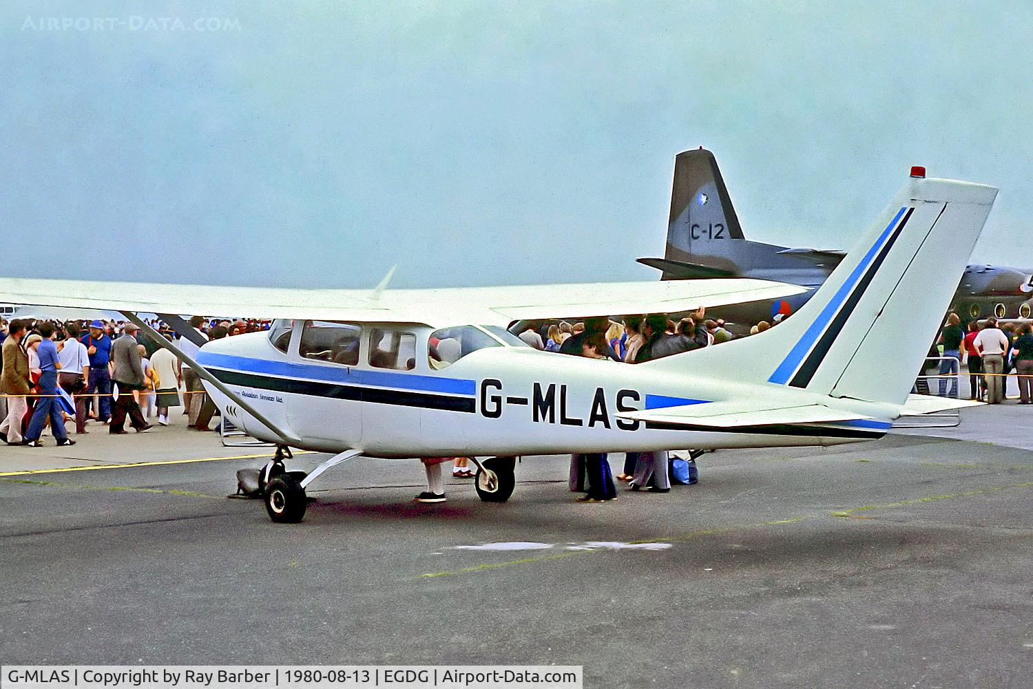 G-MLAS, 1962 Cessna 182E Skylane C/N 18253826, G-MLAS   Cessna 182E Skylane [182-53826] RAF St Mawgan-Newquay~G 13/08/1980