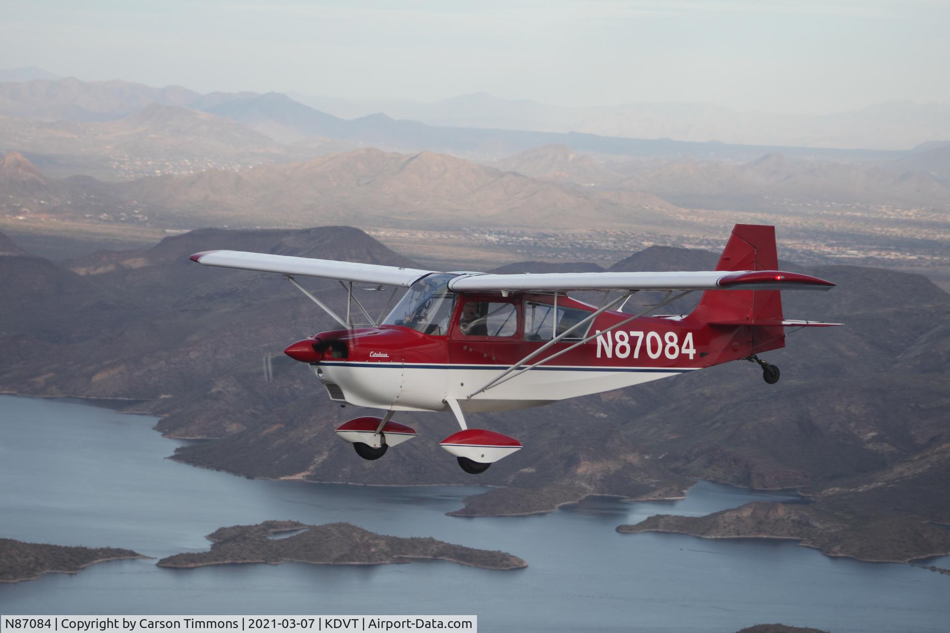 N87084, 1974 Bellanca 7KCAB Citabria Citabria C/N 456-74, Over Lake Pleasant, Phoenix, Arizona March 2021