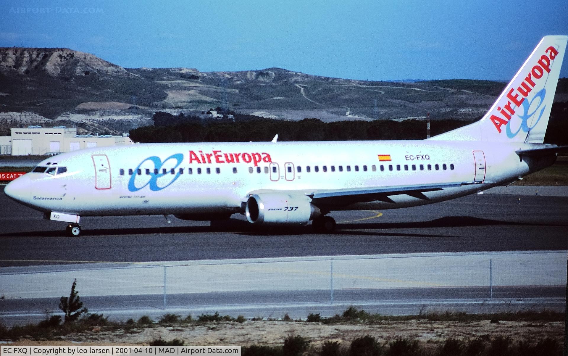 EC-FXQ, 1991 Boeing 737-4Q8 C/N 24707, Madrid 10.4.2001
