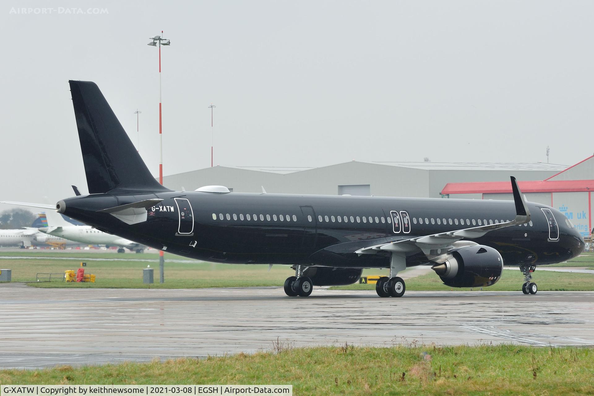 G-XATW, 2020 Airbus A321-253NX C/N 10150, Arriving at Norwich from Bordeaux.