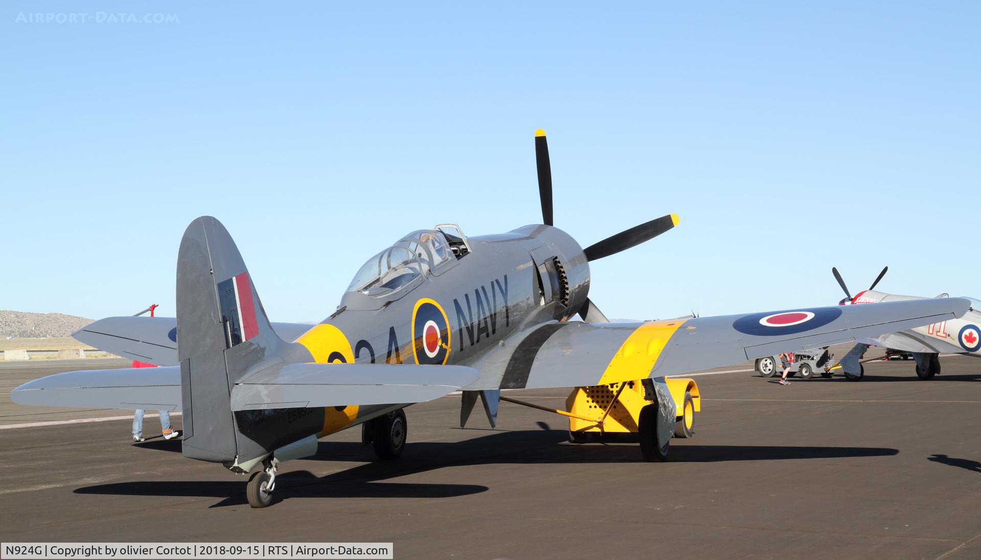 N924G, 1954 Hawker Sea Fury T.20 C/N ES.8502, rear view