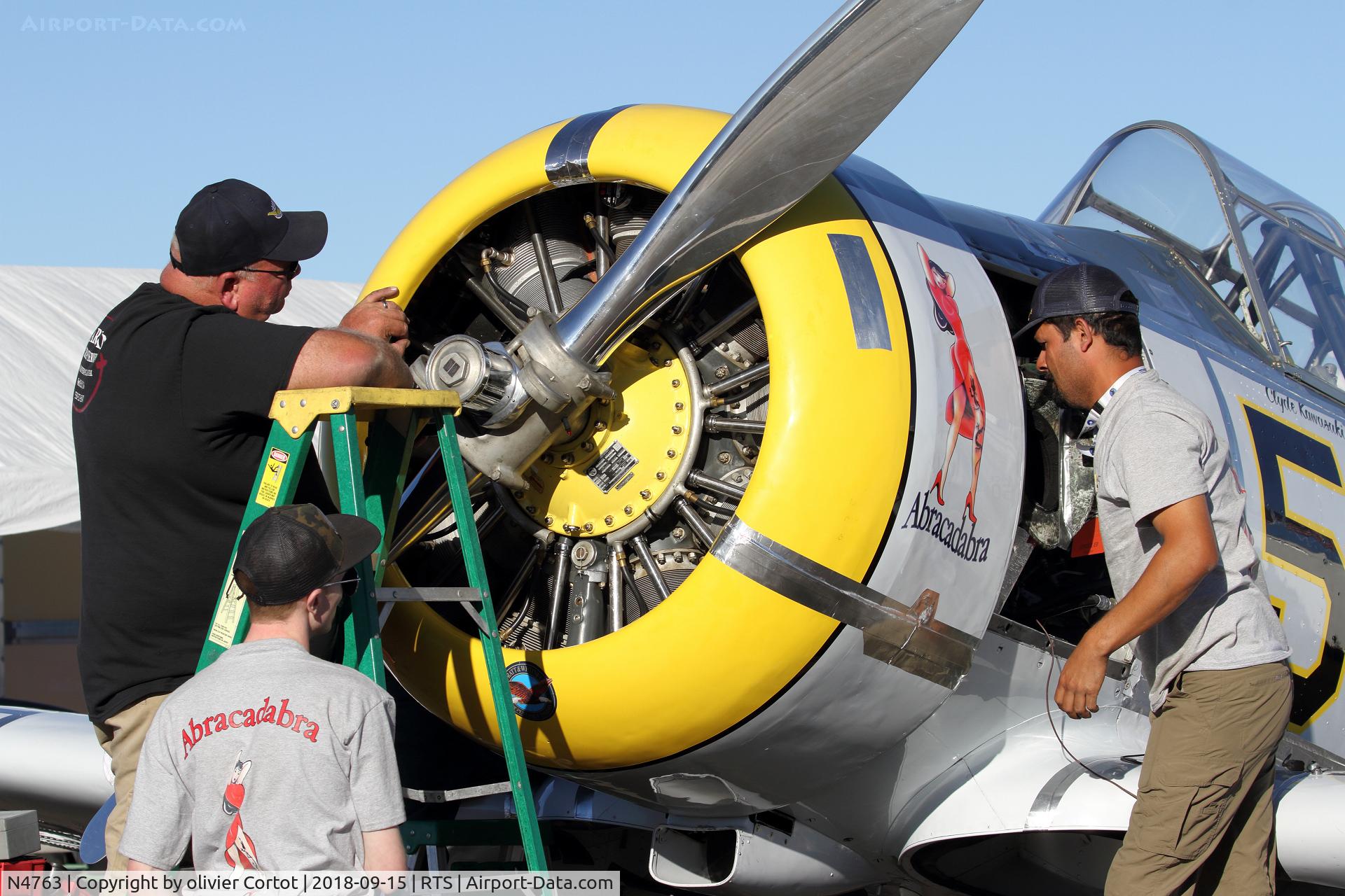 N4763, Noorduyn AT-16 Harvard II C/N 76-3701, working on the beast, 2018 air races