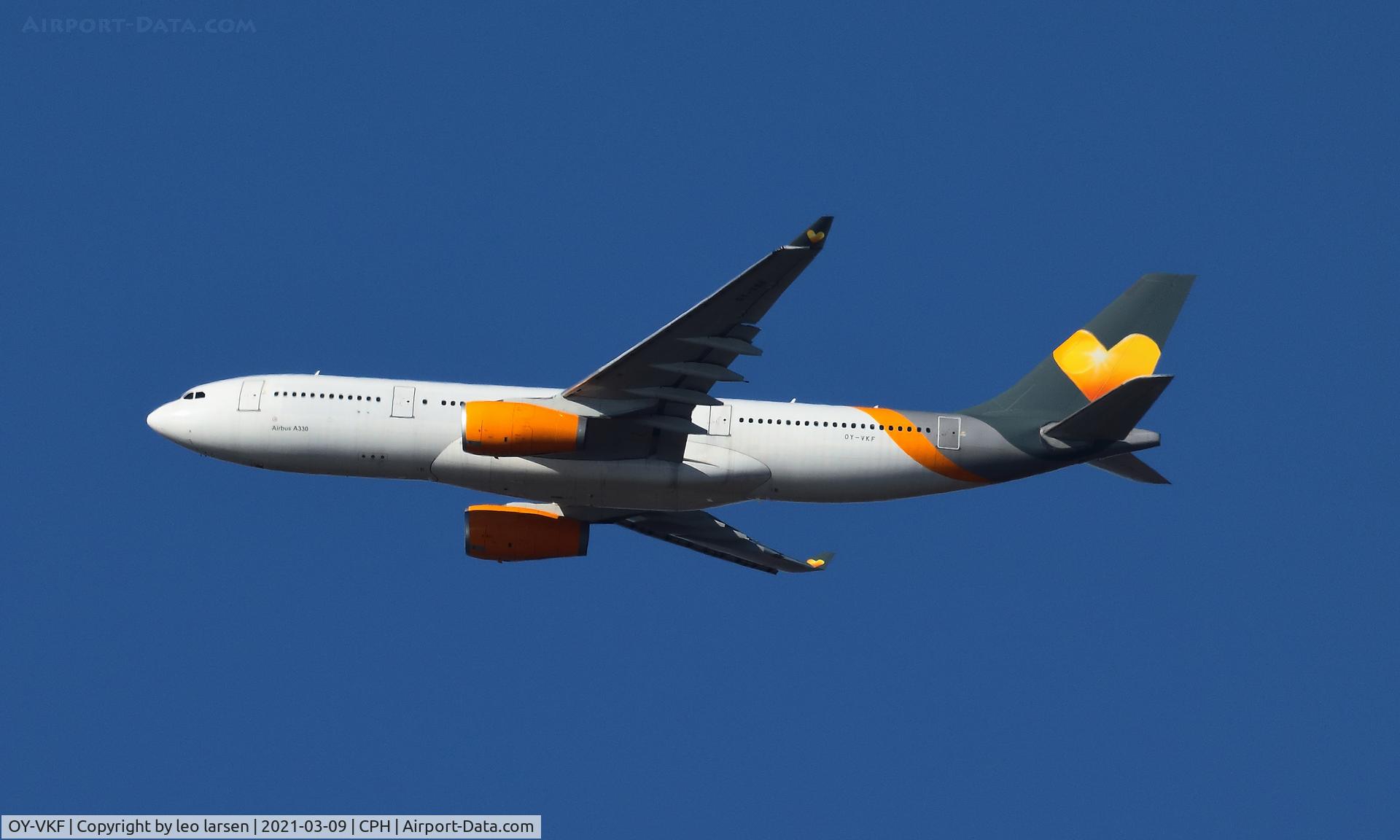 OY-VKF, 1999 Airbus A330-243 C/N 309, Copenhagen 9.3.2021 on its way to CHR Chateauroux for painting