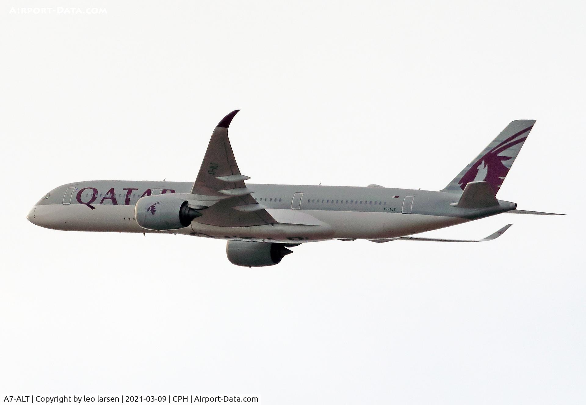 A7-ALT, 2017 Airbus A350-941 C/N 090, Copenhagen 9.3.2021