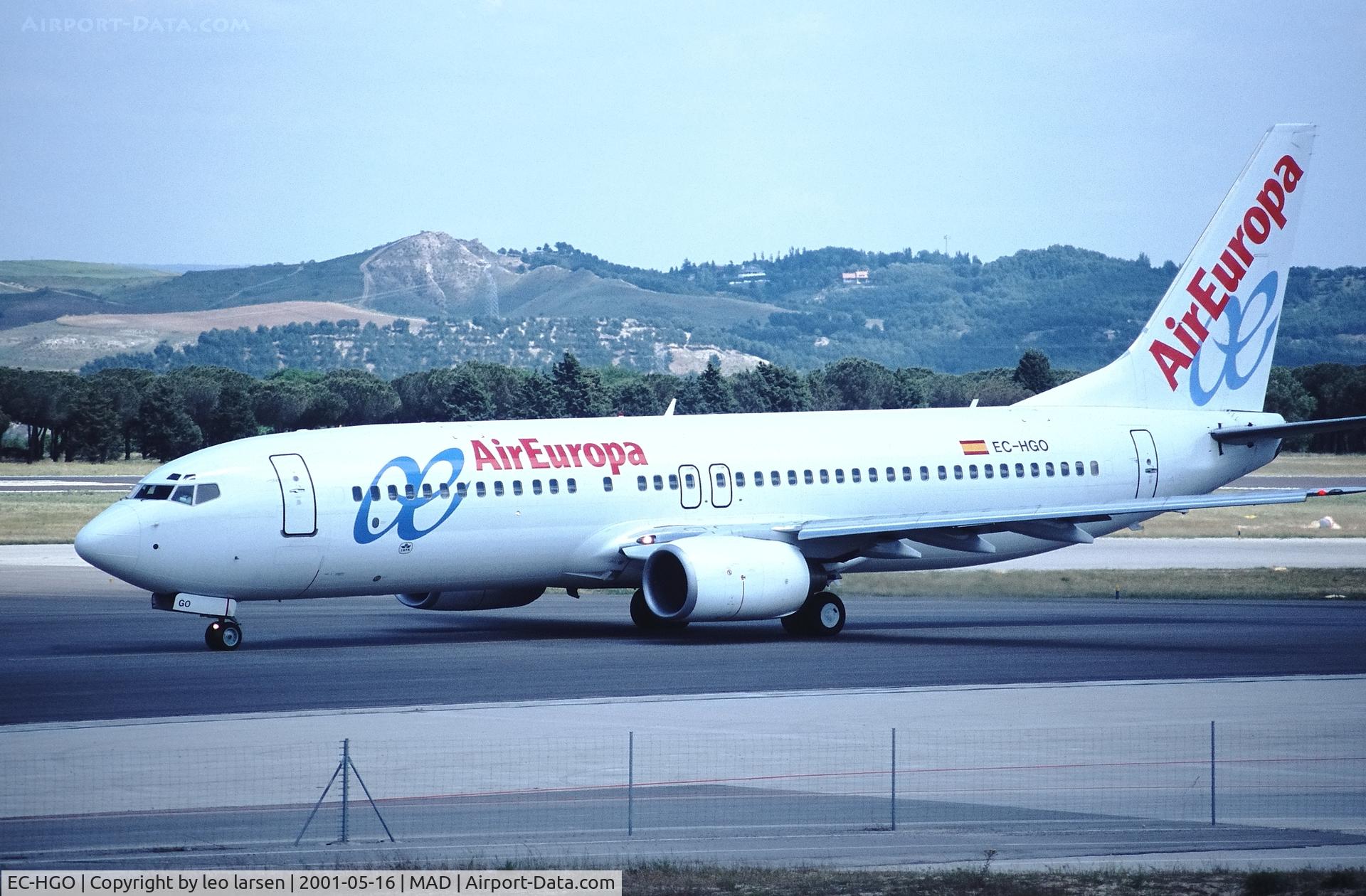 EC-HGO, 1999 Boeing 737-85P C/N 28384, Madrid 16.5.2001