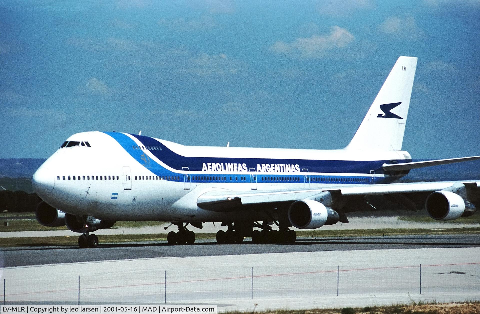 LV-MLR, 1979 Boeing 747-287B C/N 21727, Madrid 16.5.2001