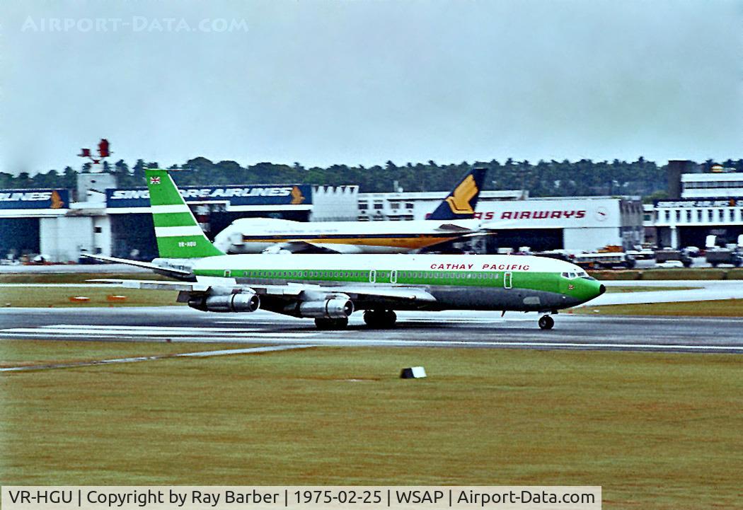 VR-HGU, 1965 Boeing 707-351C C/N 19034, VR-HGU   Boeing 707-351C [19034] (Cathay Pacific) Singapore-Paya Lebar~9V 26/02/1975