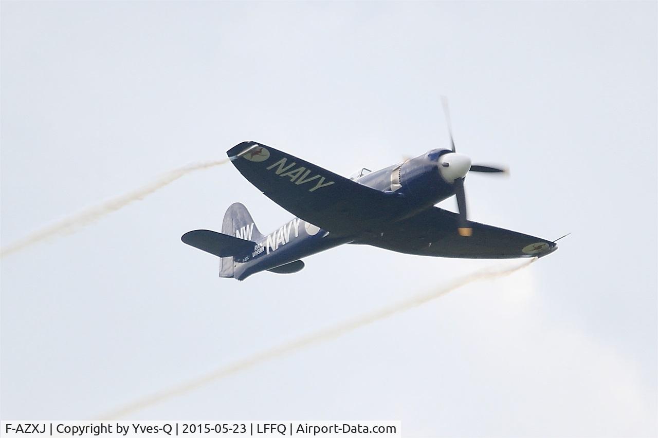 F-AZXJ, 1949 Hawker Sea Fury FB.11 C/N 37733, Hawker Sea Fury FB.11, On display, La Ferté-Alais Airfield (LFFQ) Air show 2015