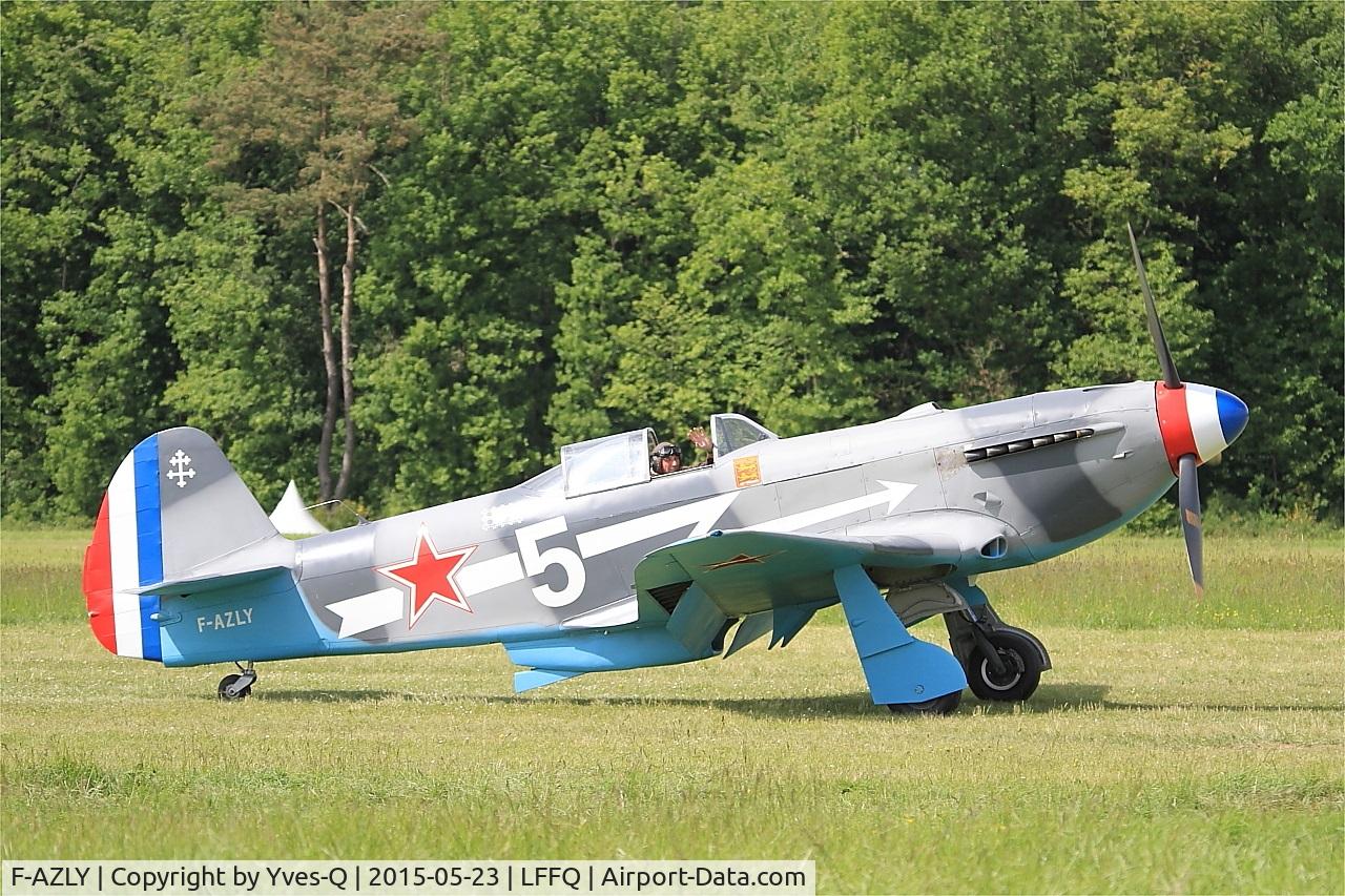 F-AZLY, Yakovlev Yak-3U C/N 172890, Yakovlev Yak-3U, Taxiing, La Ferté-Alais airfield (LFFQ) Air show 2015