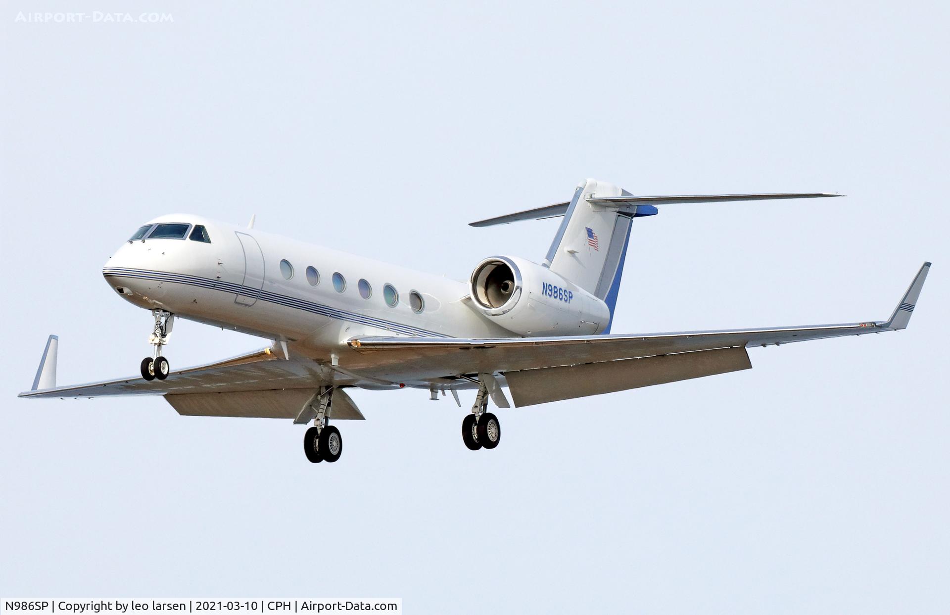 N986SP, 2008 Gulfstream Aerospace GIV-X (G450) C/N 4140, Copenhagen 10.3.2021 coming from Skopje.