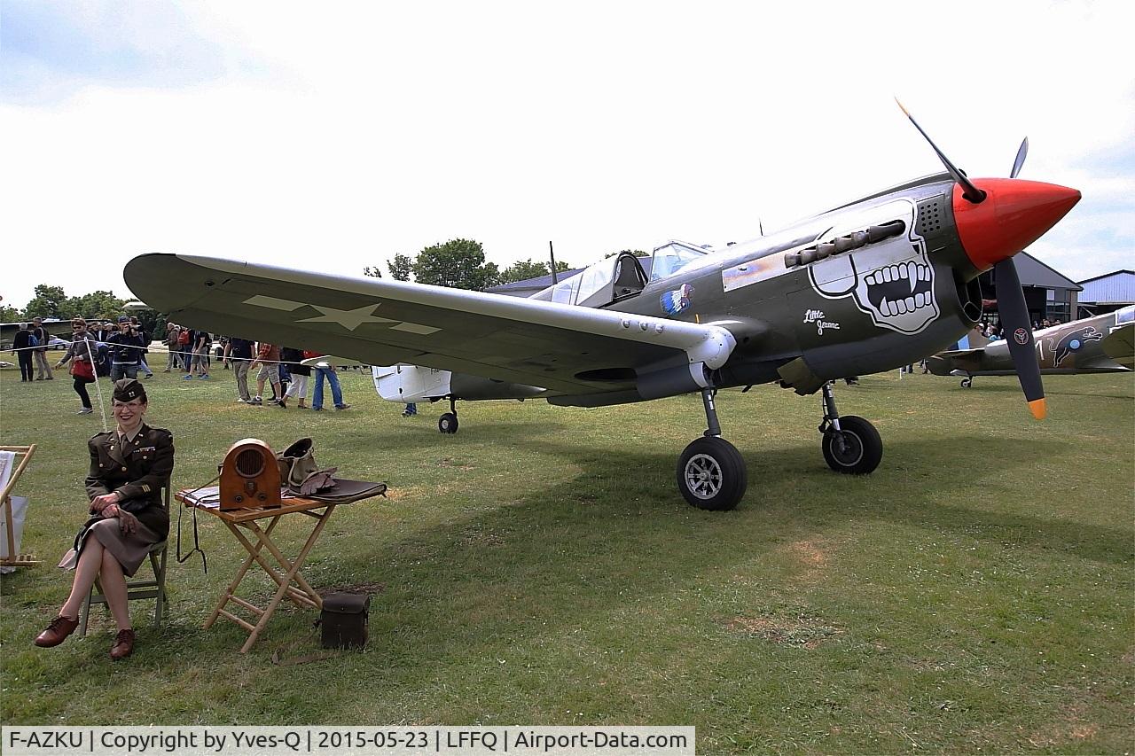 F-AZKU, 1942 Curtiss P-40N Warhawk C/N 29677, Curtiss P-40N Warhawk, Static display, La Ferté-Alais Airfield (LFFQ) Air Show 2015