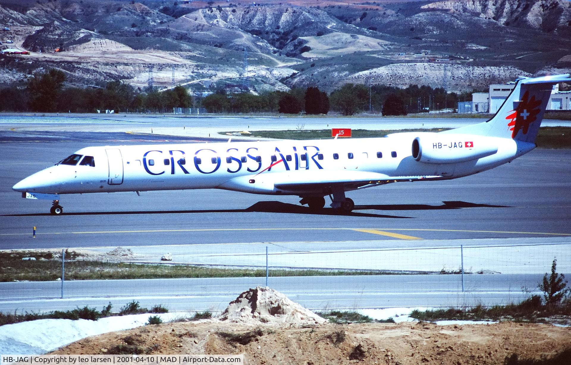 HB-JAG, 2000 Embraer ERJ-145LR (EMB-145LR) C/N 145321, Madrid 10.4.2001