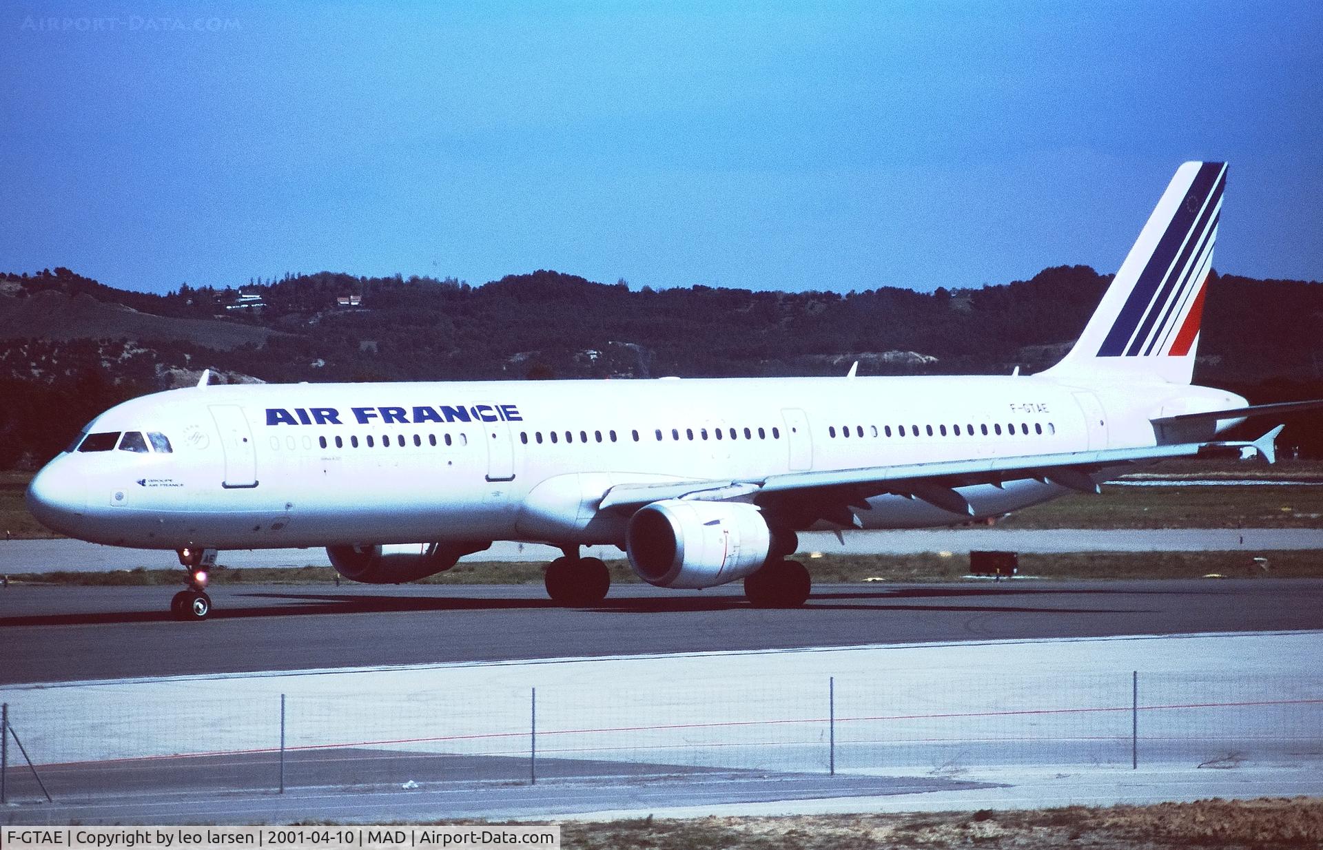 F-GTAE, 1998 Airbus A321-211 C/N 0796, Madrid 10.4.2001