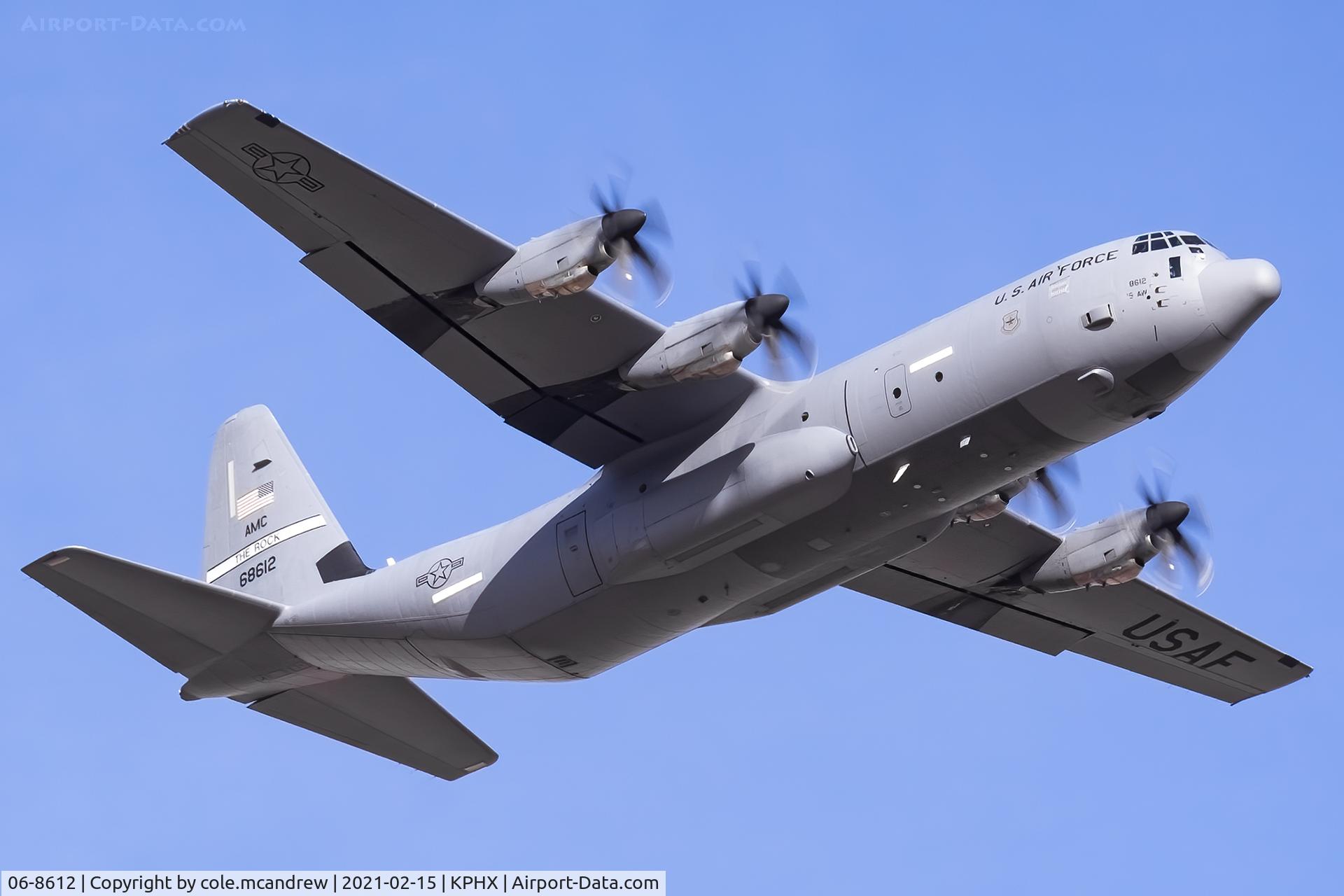 06-8612, 2006 Lockheed Martin C-130J-30 Super Hercules C/N 382-5621, HIVE66 departing KPHX.