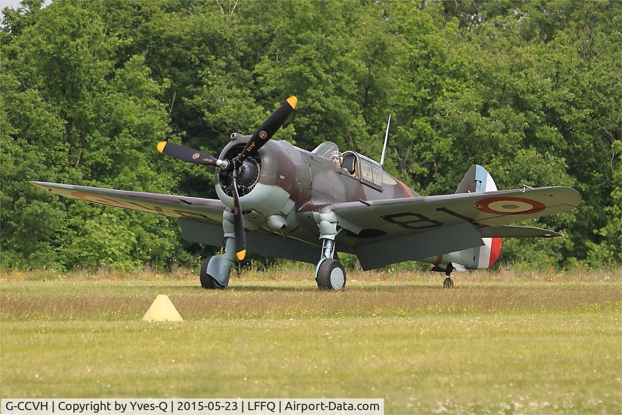 G-CCVH, 1939 Curtiss H-75A-1 C/N 12881, Curtiss H-75A-1, TLanding, La Ferté-Alais airfield (LFFQ) Airshow 2015