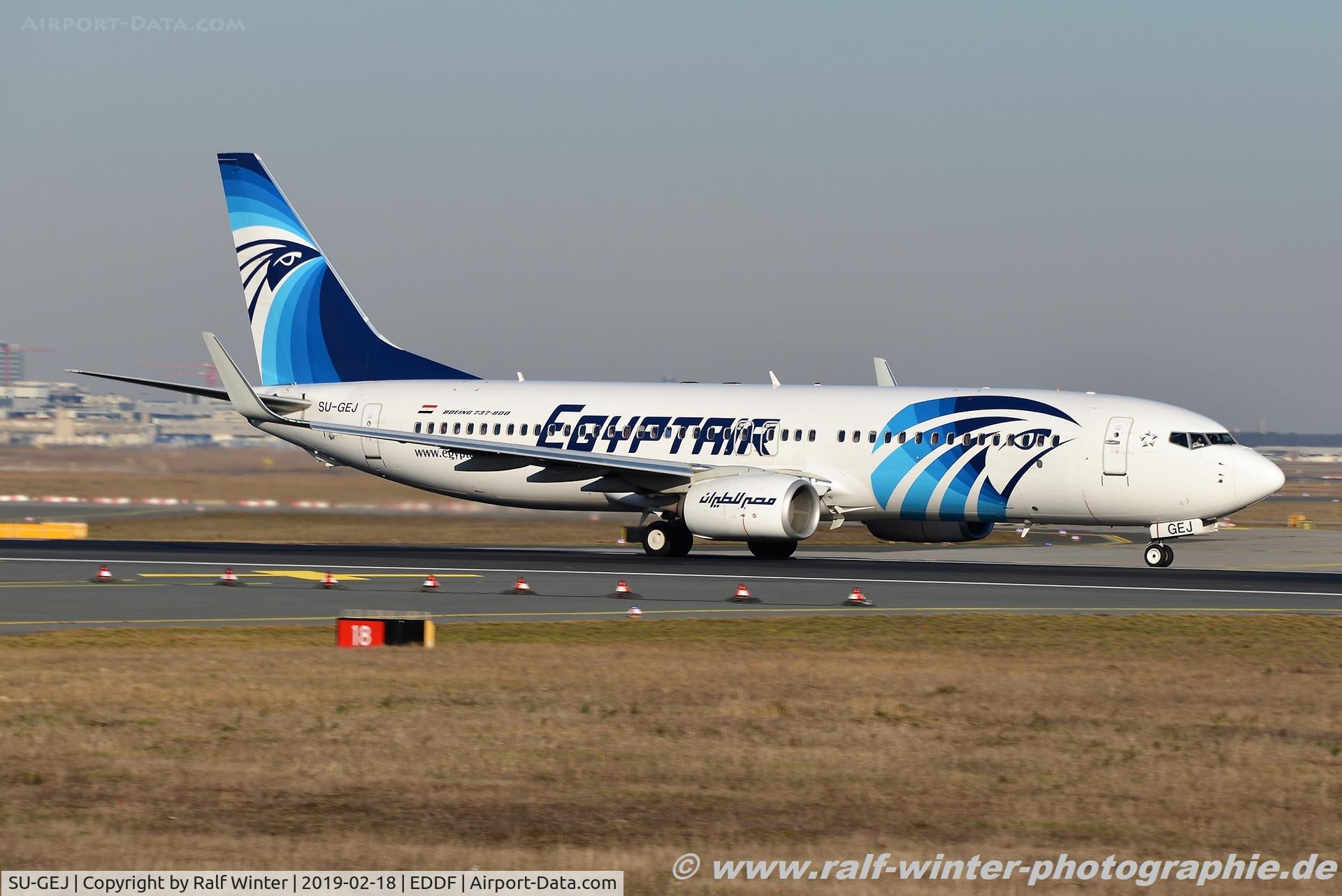 SU-GEJ, 2017 Boeing 737-866 C/N 63802, Boeing 737-866(W) - MS MSR EgyptAir - 6439 - SUGEJ - 18.02.2019 - FRA