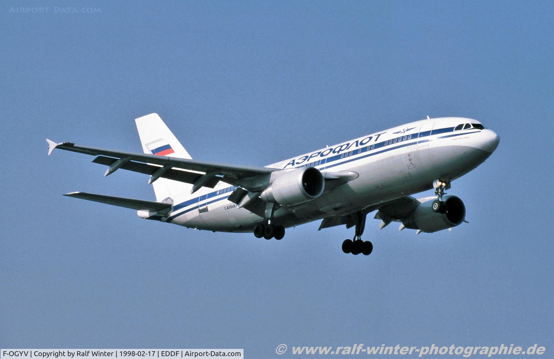 F-OGYV, 1993 Airbus A310-324 C/N 689, Airbus A310-324ET-325ET - SU AFL Aeroflot 'Dargomyzhsky' - 689 - F-OGYV - 17.02.1998 - FRA