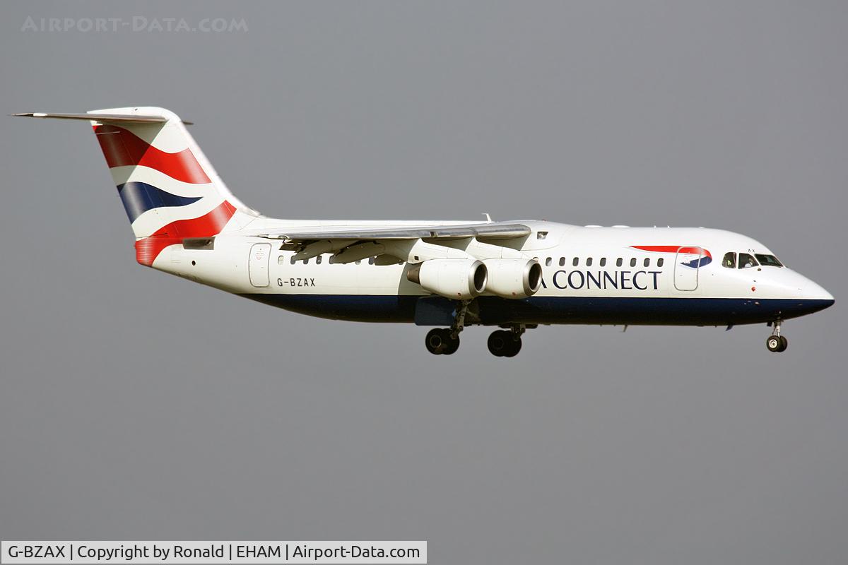 G-BZAX, 1999 British Aerospace Avro 146-RJ100 C/N E3356, at spl