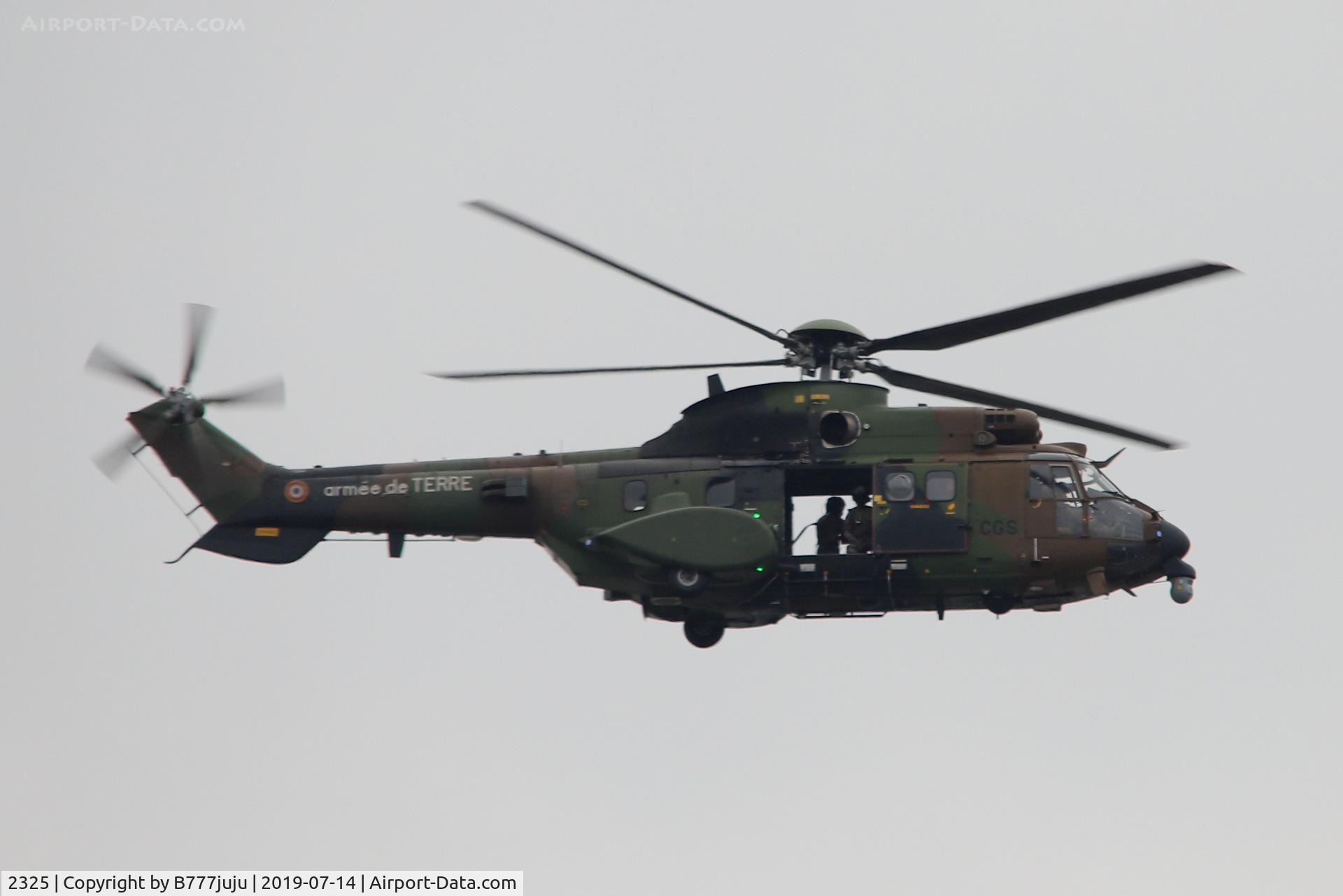 2325, Aérospatiale AS-532UL Cougar C/N 2325, during French Parade over Paris