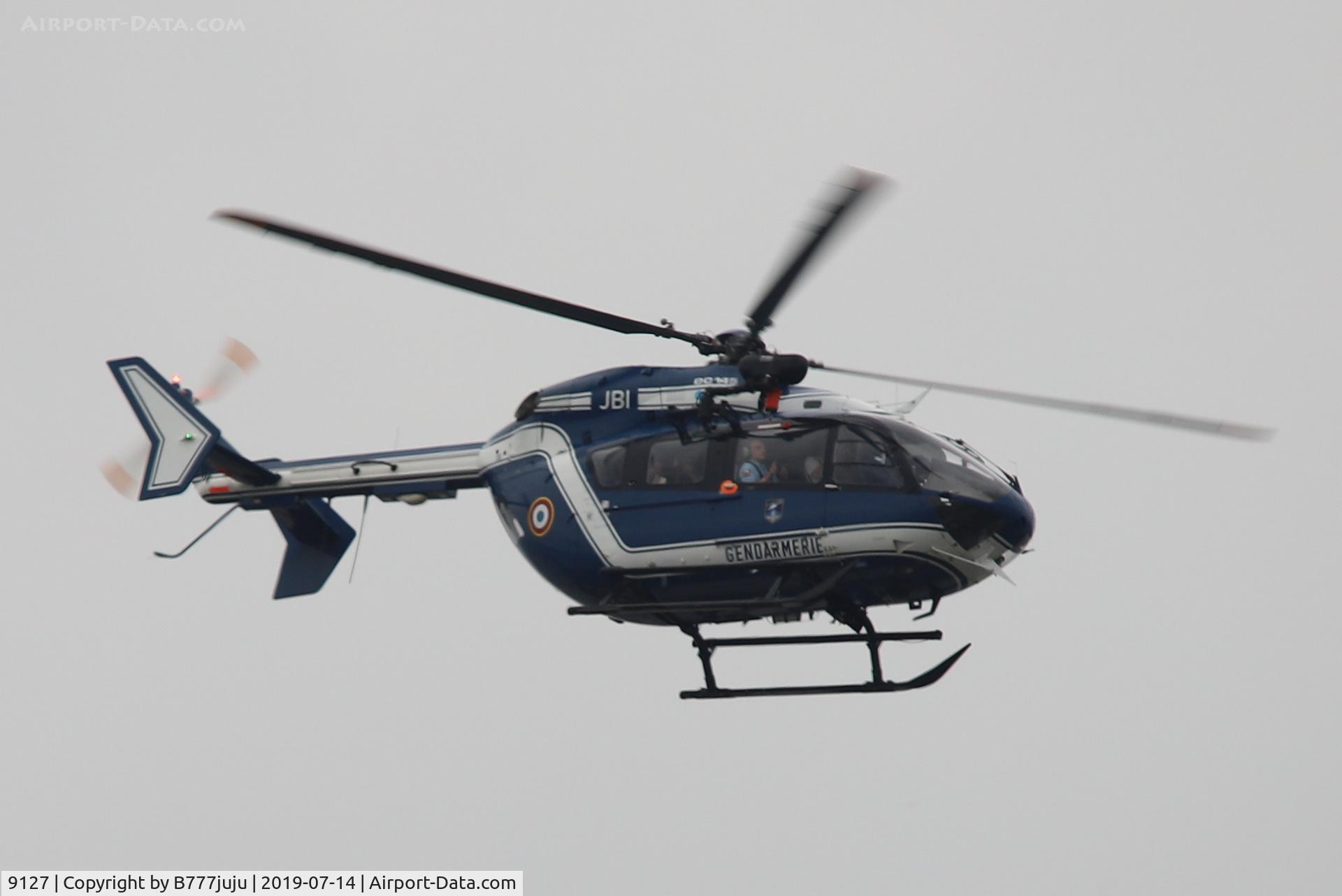 9127, 2008 Eurocopter-Kawasaki EC-145 (BK-117C-2) C/N 9127, during French Parade over Paris