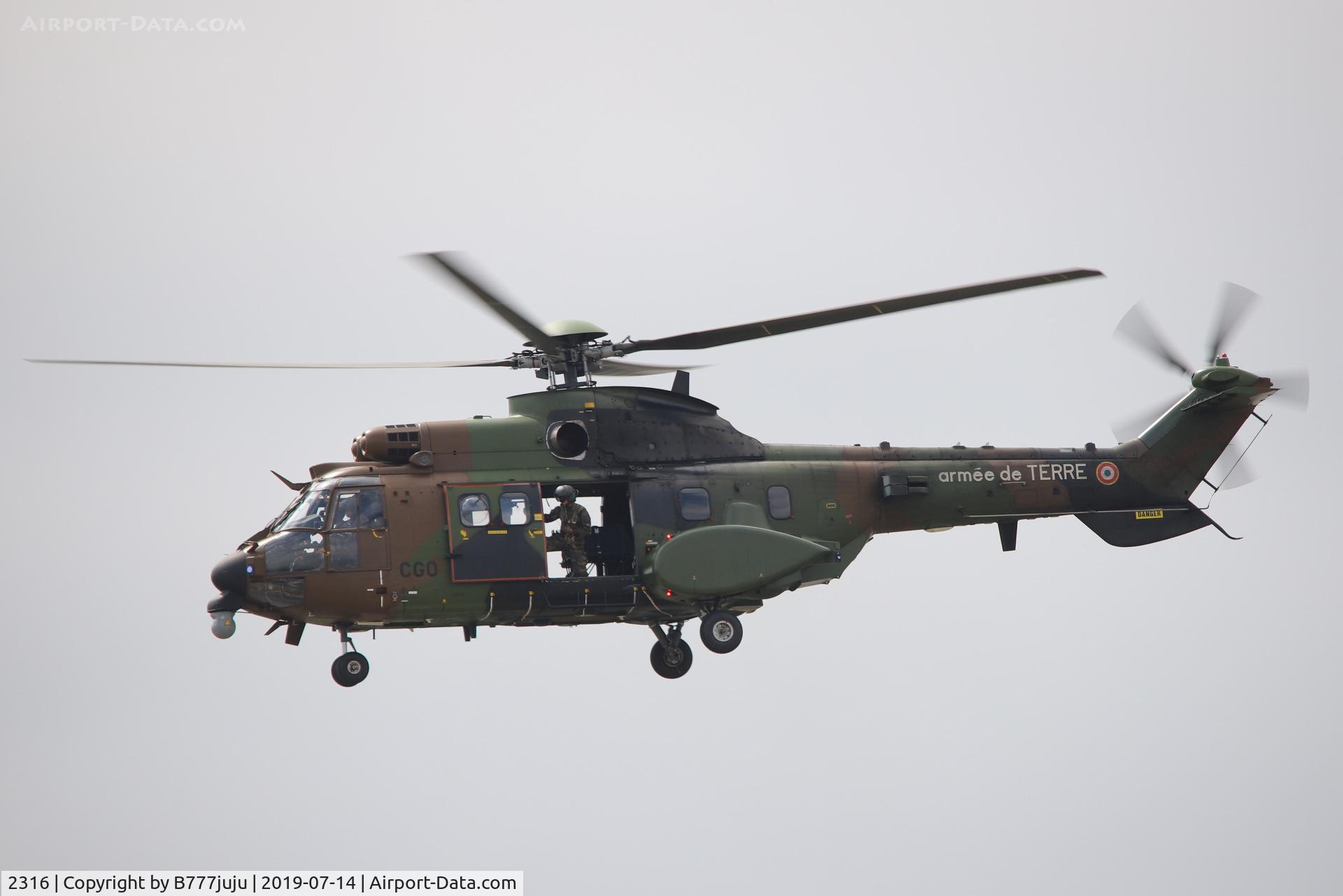 2316, Aérospatiale AS-532UL Cougar C/N 2316, during French Parade over Paris