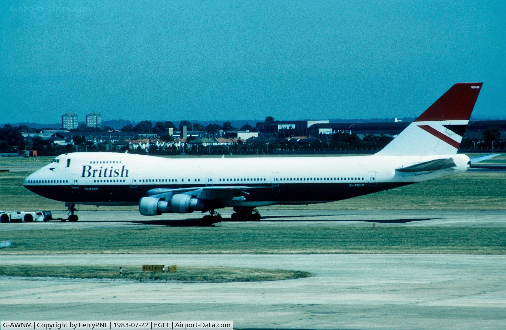 G-AWNM, 1973 Boeing 747-136 C/N 20708, BA B741 under tow