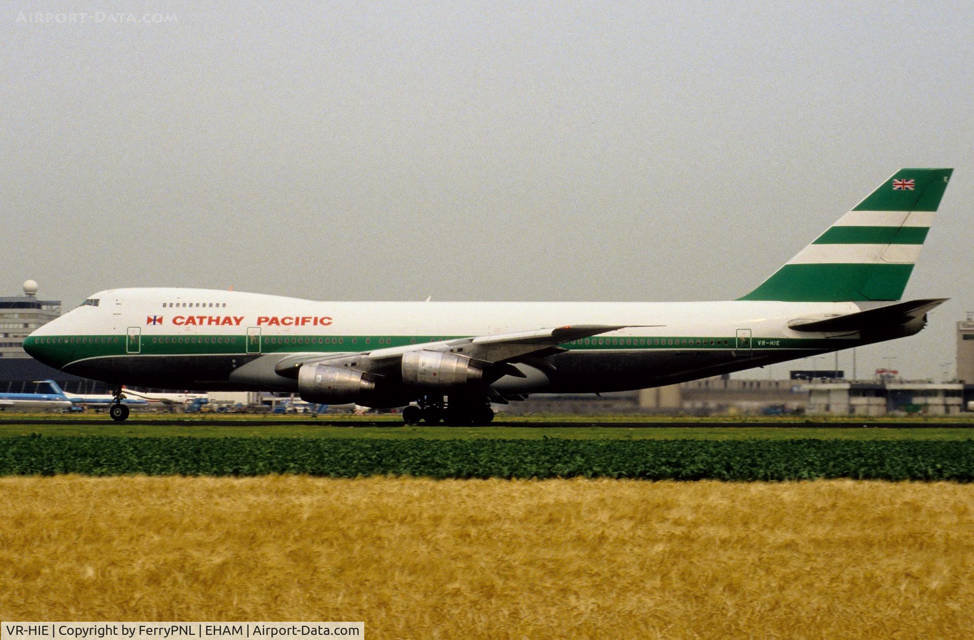 VR-HIE, 1982 Boeing 747-267B C/N 22872, Cathay Pacific B742 taking-off from AMS