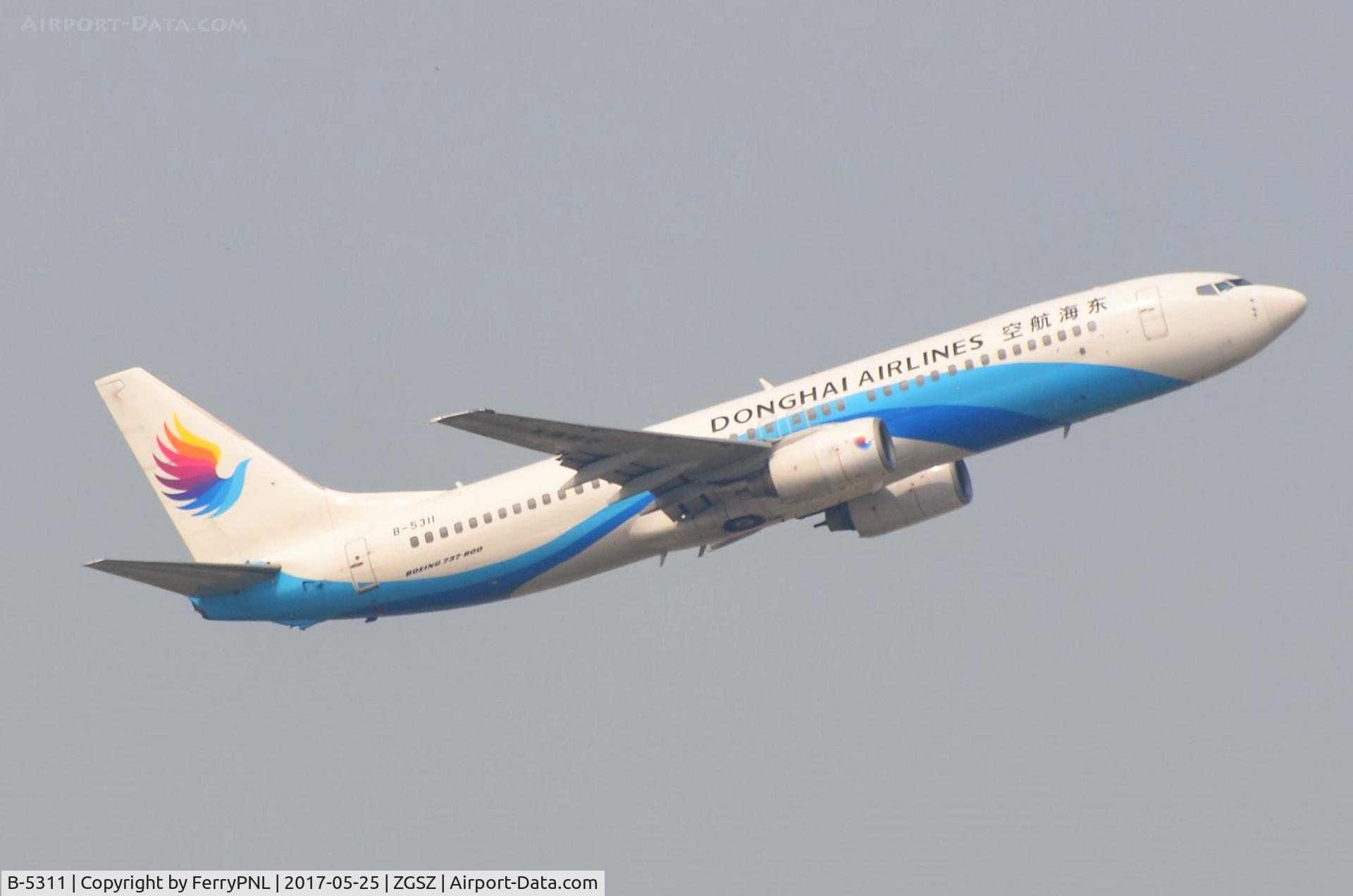 B-5311, 2007 Boeing 737-8Q8 C/N 29373, Donghai B738