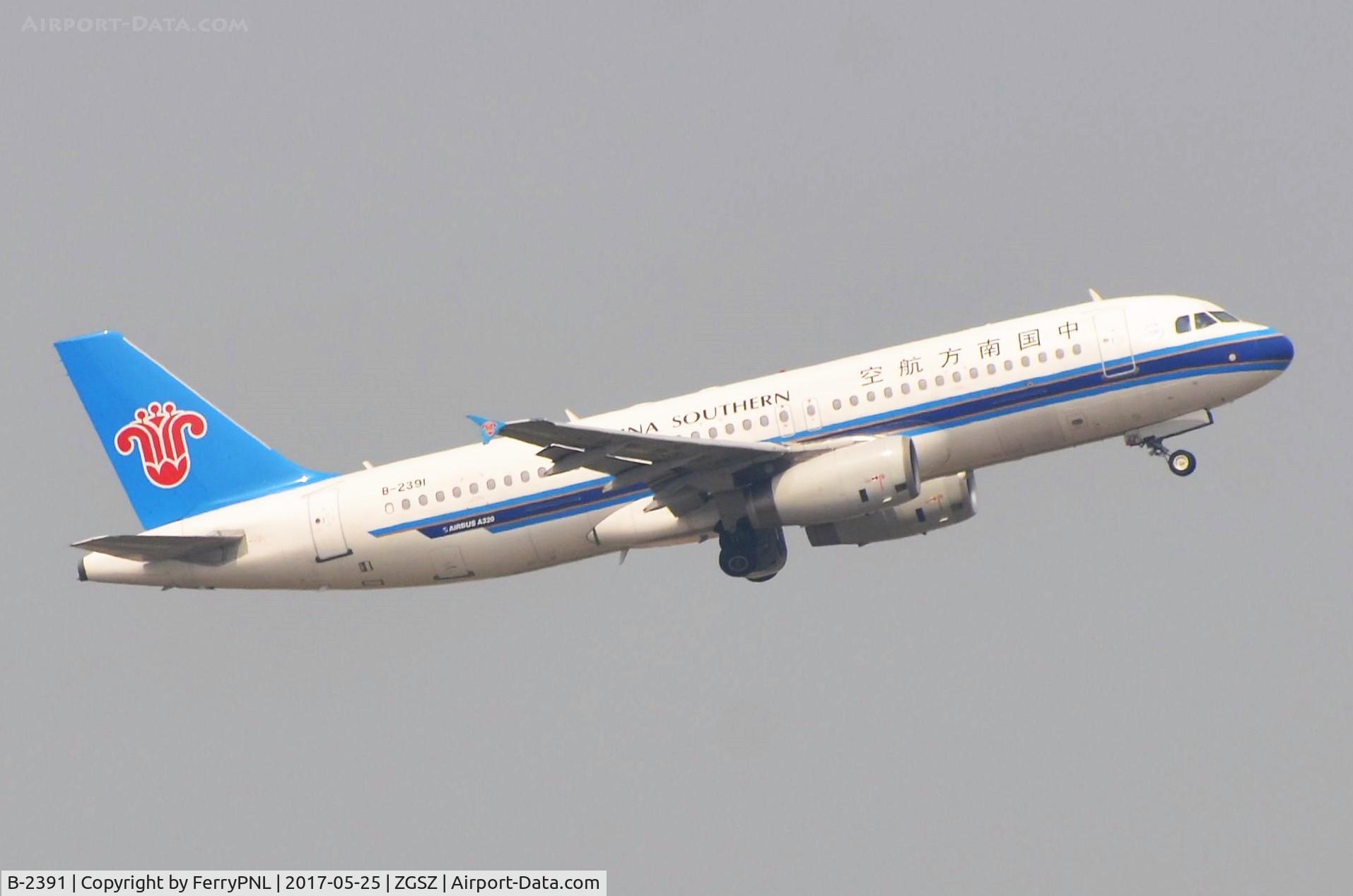 B-2391, 1998 Airbus A320-232 C/N 950, CZ A320 departing