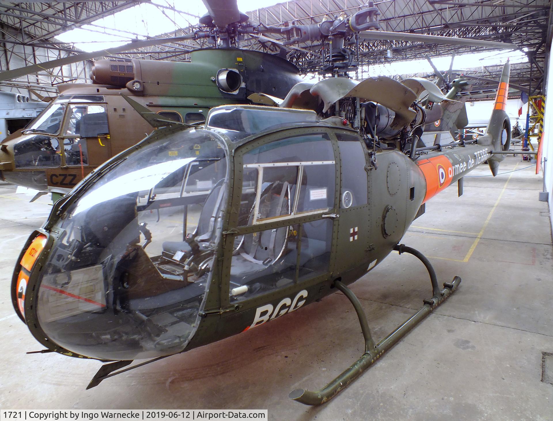 1721, Aérospatiale SA-341F Gazelle C/N 1721, Aerospatiale SA.341F Gazelle (minus rotor blades) at the Musee de l'ALAT et de l'Helicoptere, Dax