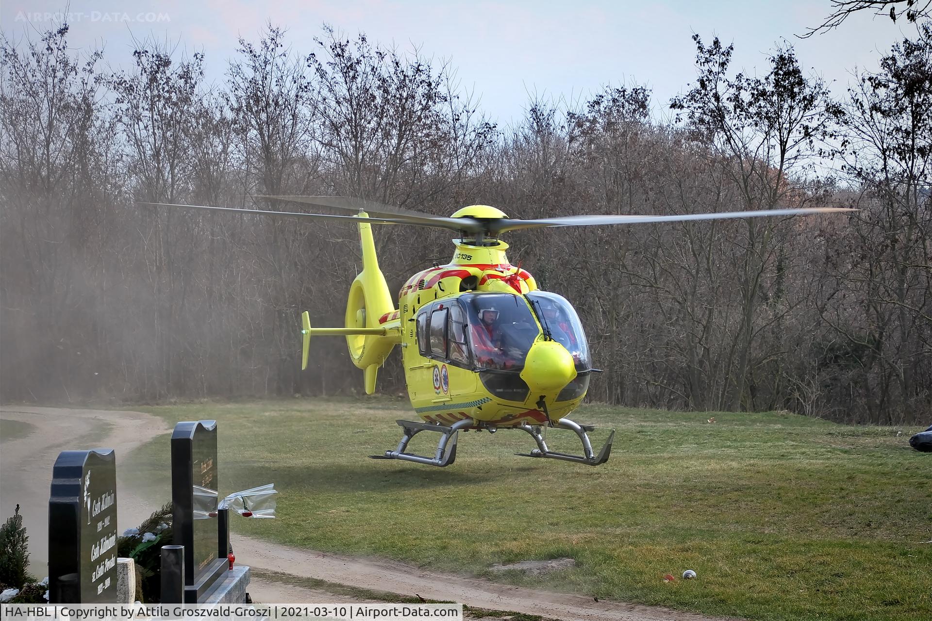 HA-HBL, Eurocopter EC-135P-2+ C/N 0399, Szentkirályszabadja arrived in the village with a patient, but only found a suitable landing place in the cemetery