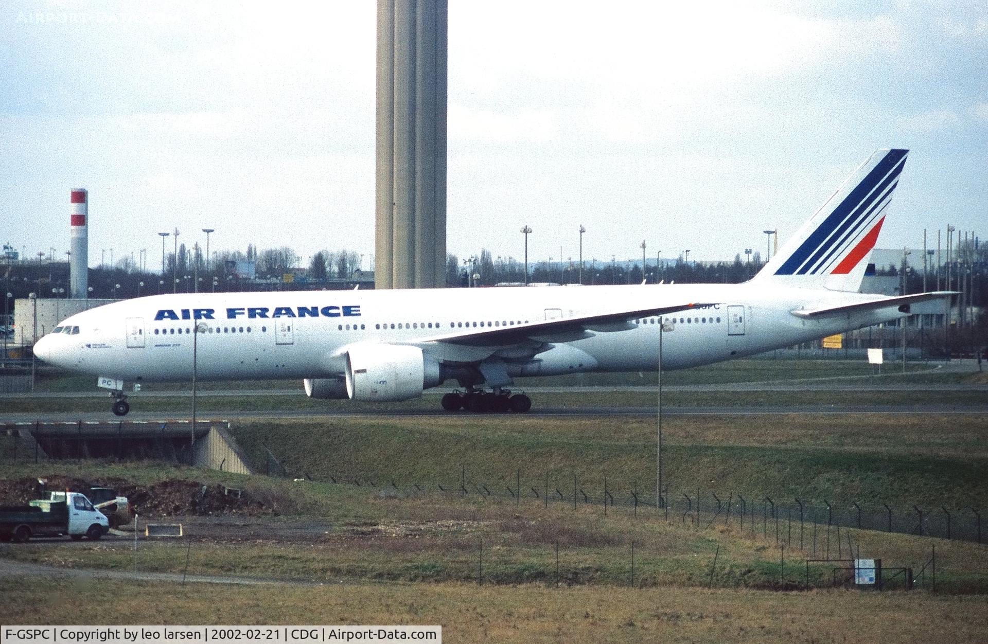 F-GSPC, 1998 Boeing 777-228/ER C/N 29004, Paris Charles de Gaulle 21.2.2002